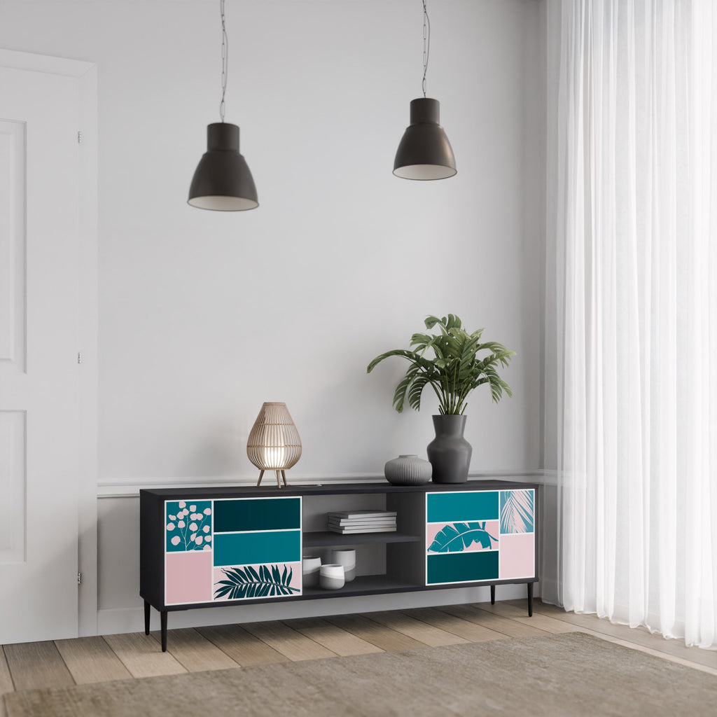 COMBINATION OF SHAPES TV-Lowboard mit 2 Türen in Schwarz