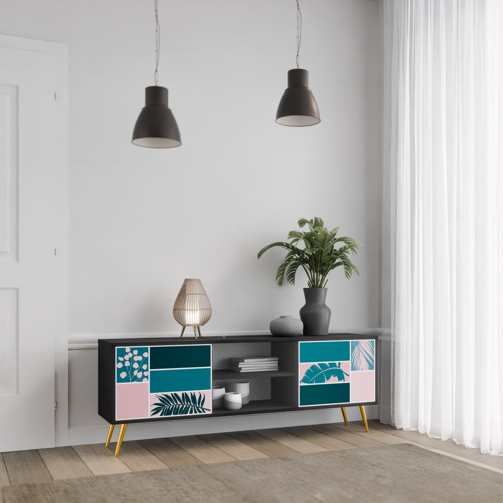 COMBINATION OF SHAPES TV-Lowboard mit 2 Türen in Schwarz