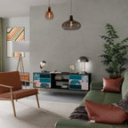 COMBINATION OF SHAPES TV-Lowboard mit 2 Türen in Schwarz