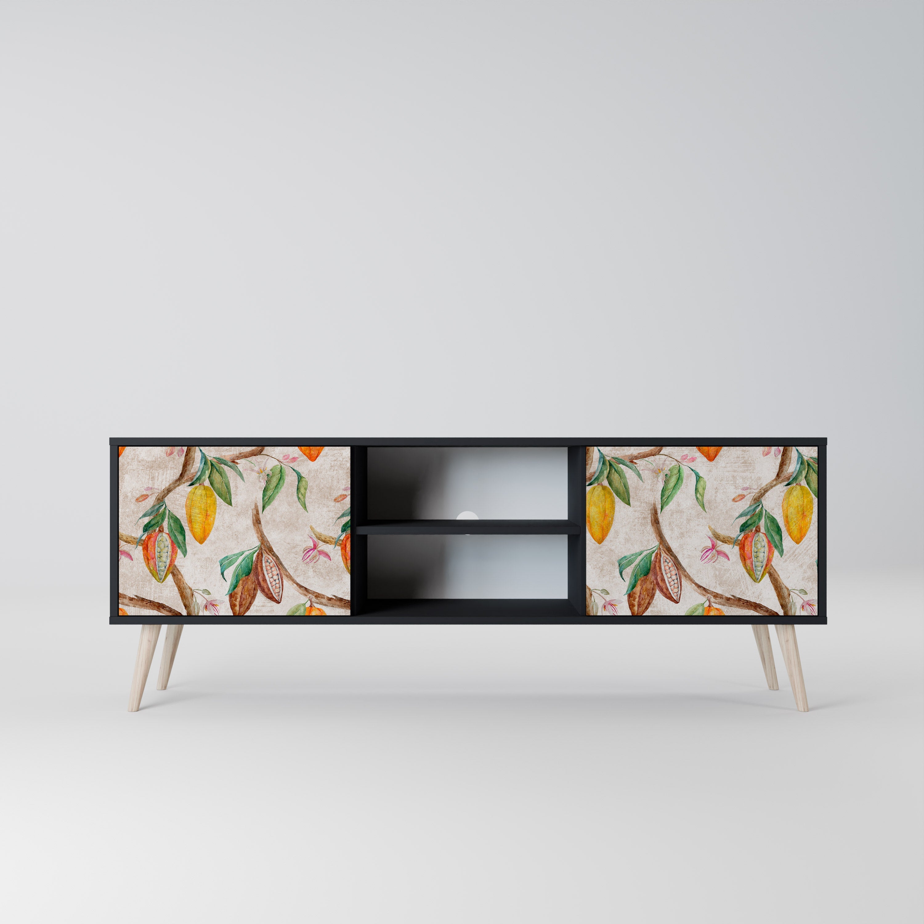 COCOA FRUITS TV-Lowboard mit 2 Türen in Schwarz