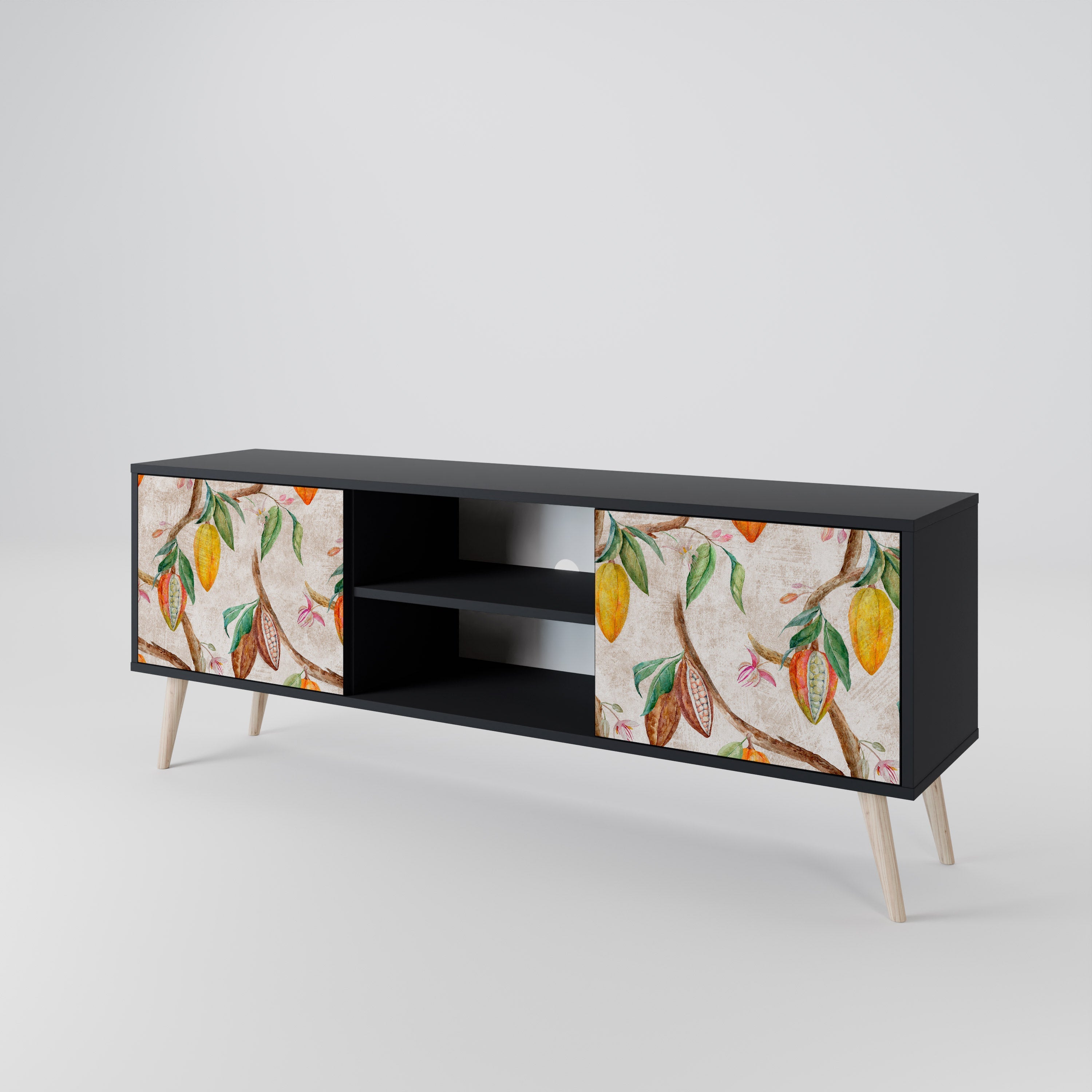 COCOA FRUITS TV-Lowboard mit 2 Türen in Schwarz