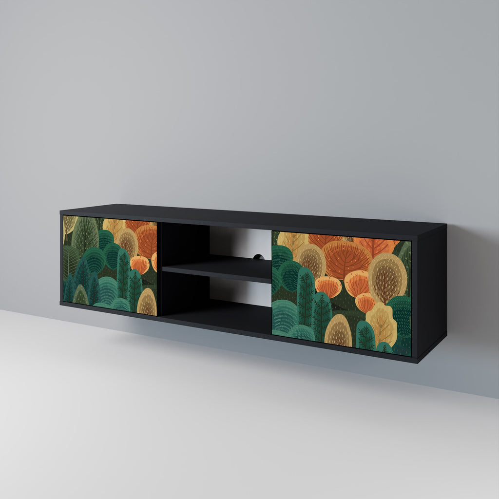 AUTUMN KALEIDOSCOPE TV-Lowboard mit 2 Türen in Schwarz