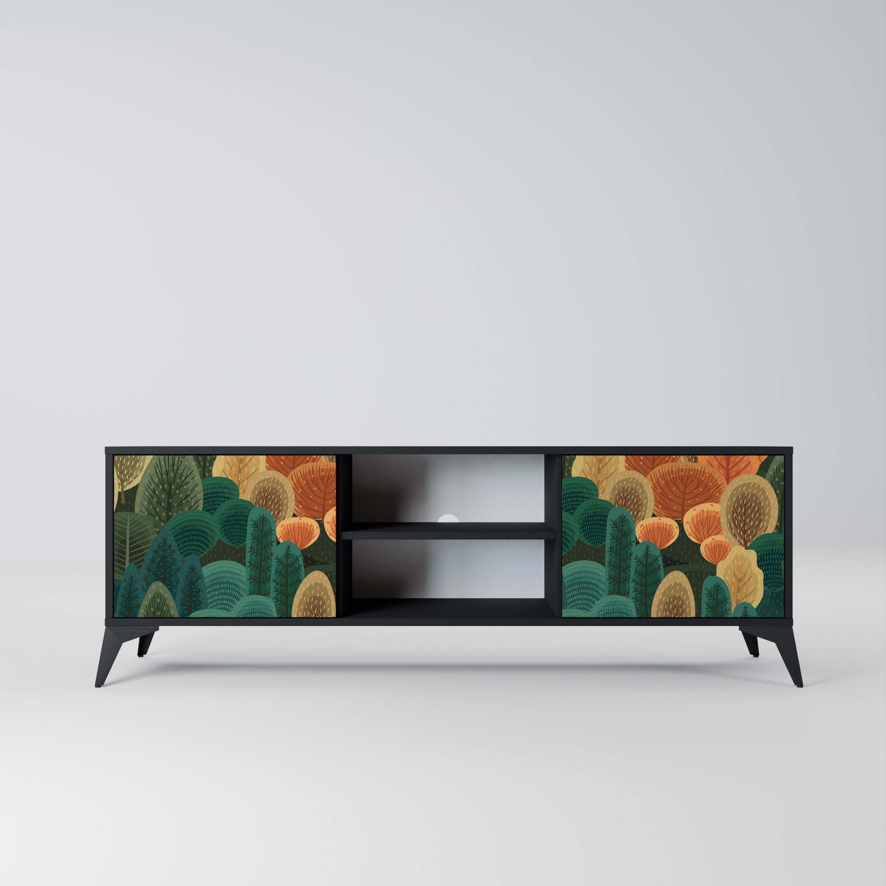 AUTUMN KALEIDOSCOPE TV-Lowboard mit 2 Türen in Schwarz