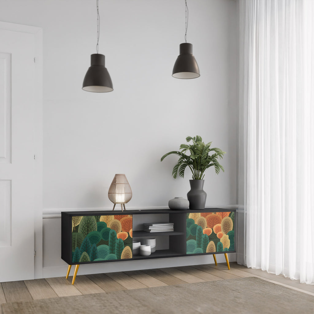 AUTUMN KALEIDOSCOPE TV-Lowboard mit 2 Türen in Schwarz