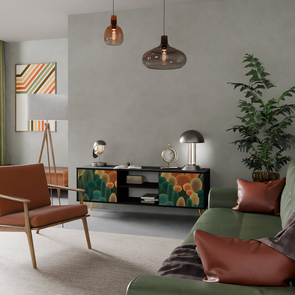 AUTUMN KALEIDOSCOPE TV-Lowboard mit 2 Türen in Schwarz