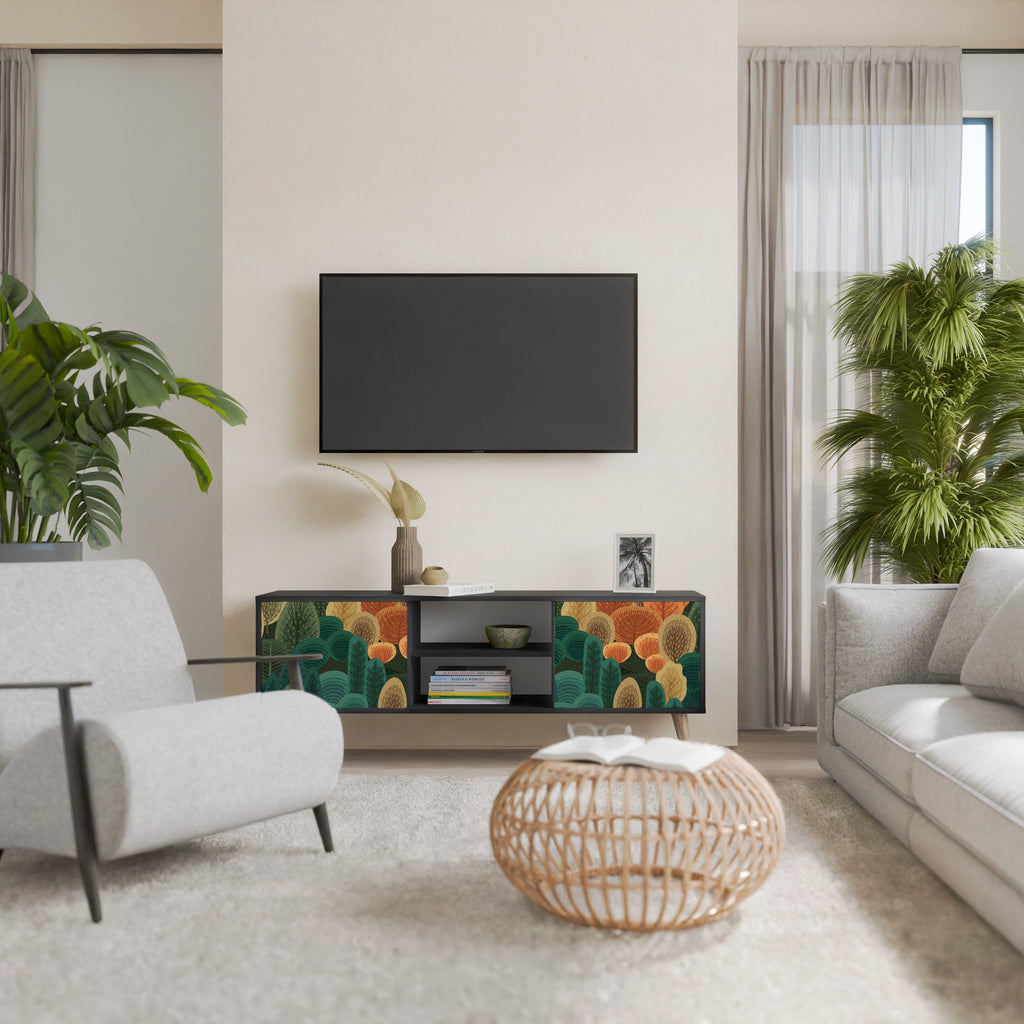 AUTUMN KALEIDOSCOPE TV-Lowboard mit 2 Türen in Schwarz