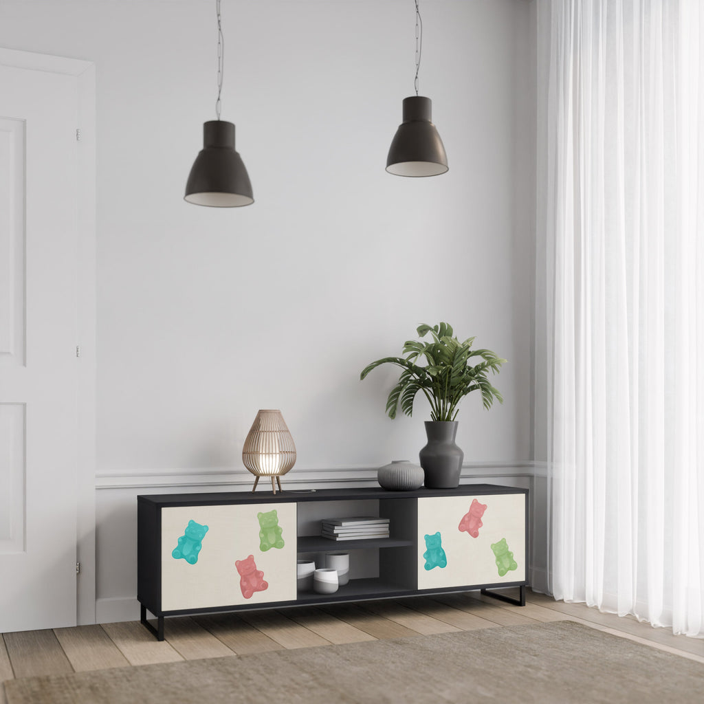 GUMMY BEARS TV-Lowboard mit 2 Türen in Schwarz