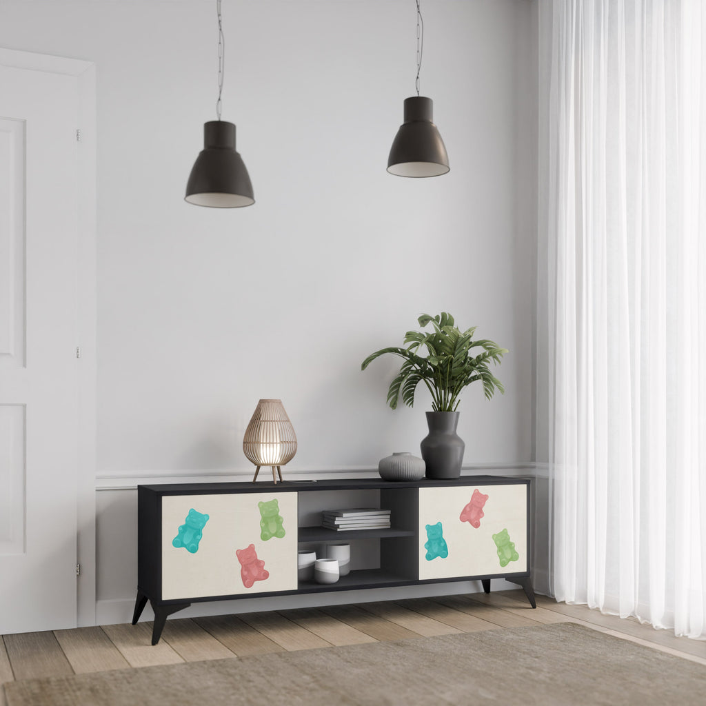 GUMMY BEARS TV-Lowboard mit 2 Türen in Schwarz