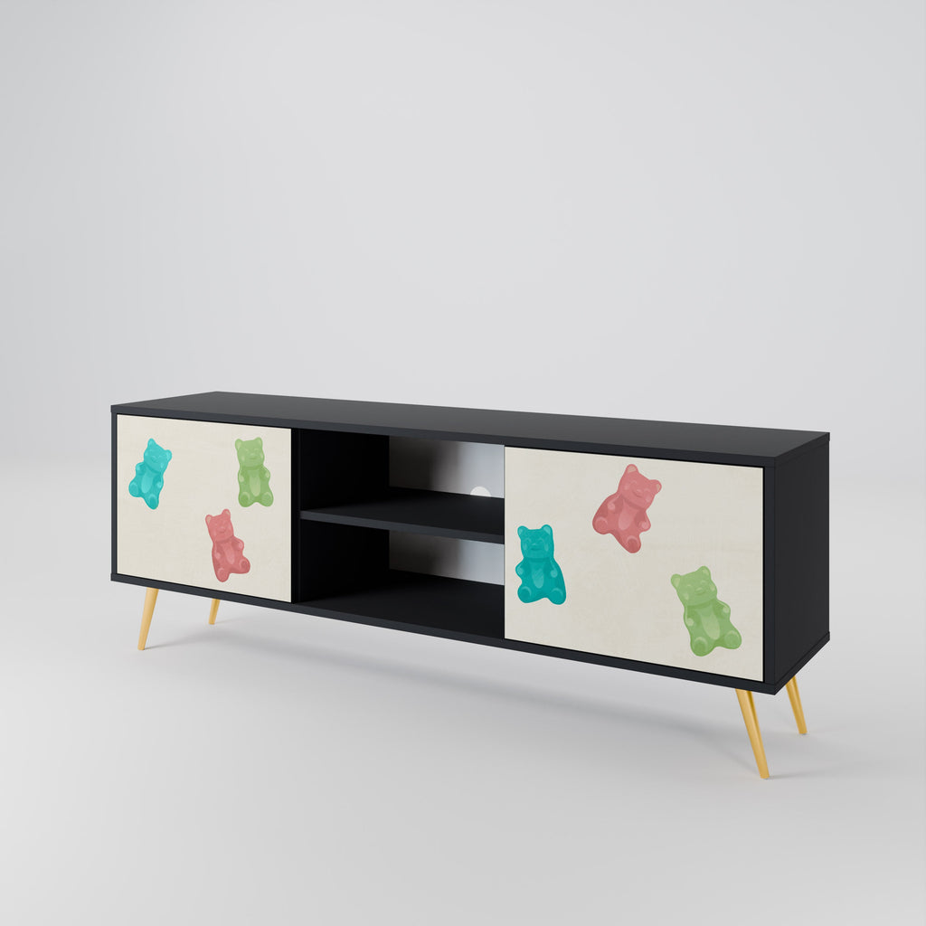 GUMMY BEARS TV-Lowboard mit 2 Türen in Schwarz