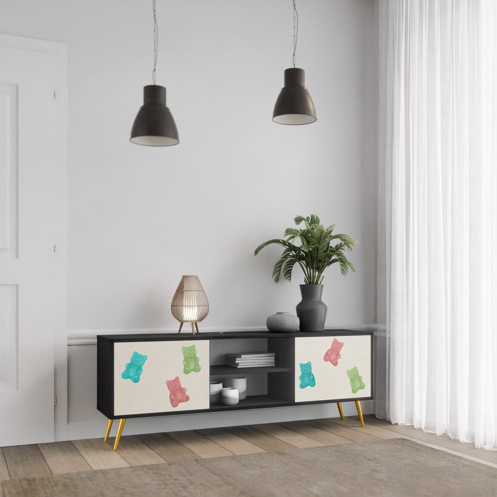 GUMMY BEARS TV-Lowboard mit 2 Türen in Schwarz