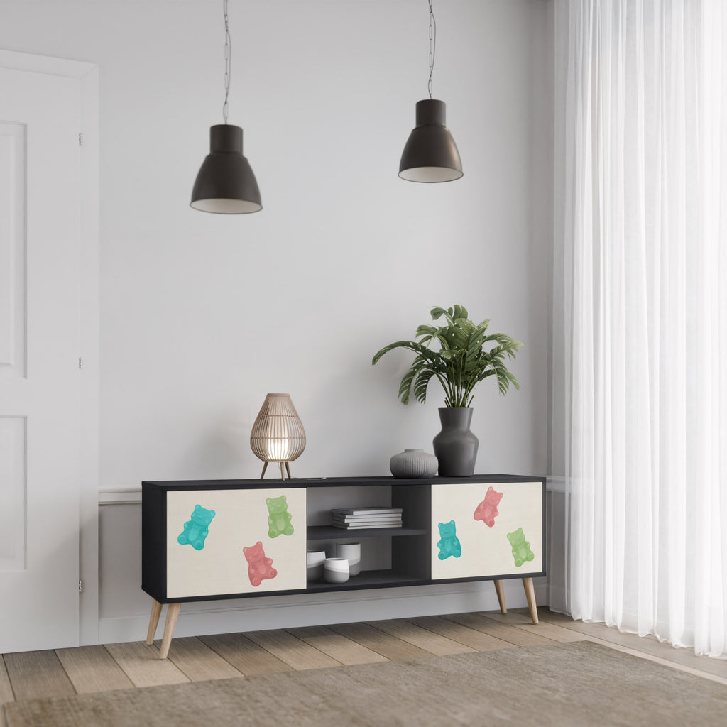 GUMMY BEARS TV-Lowboard mit 2 Türen in Schwarz