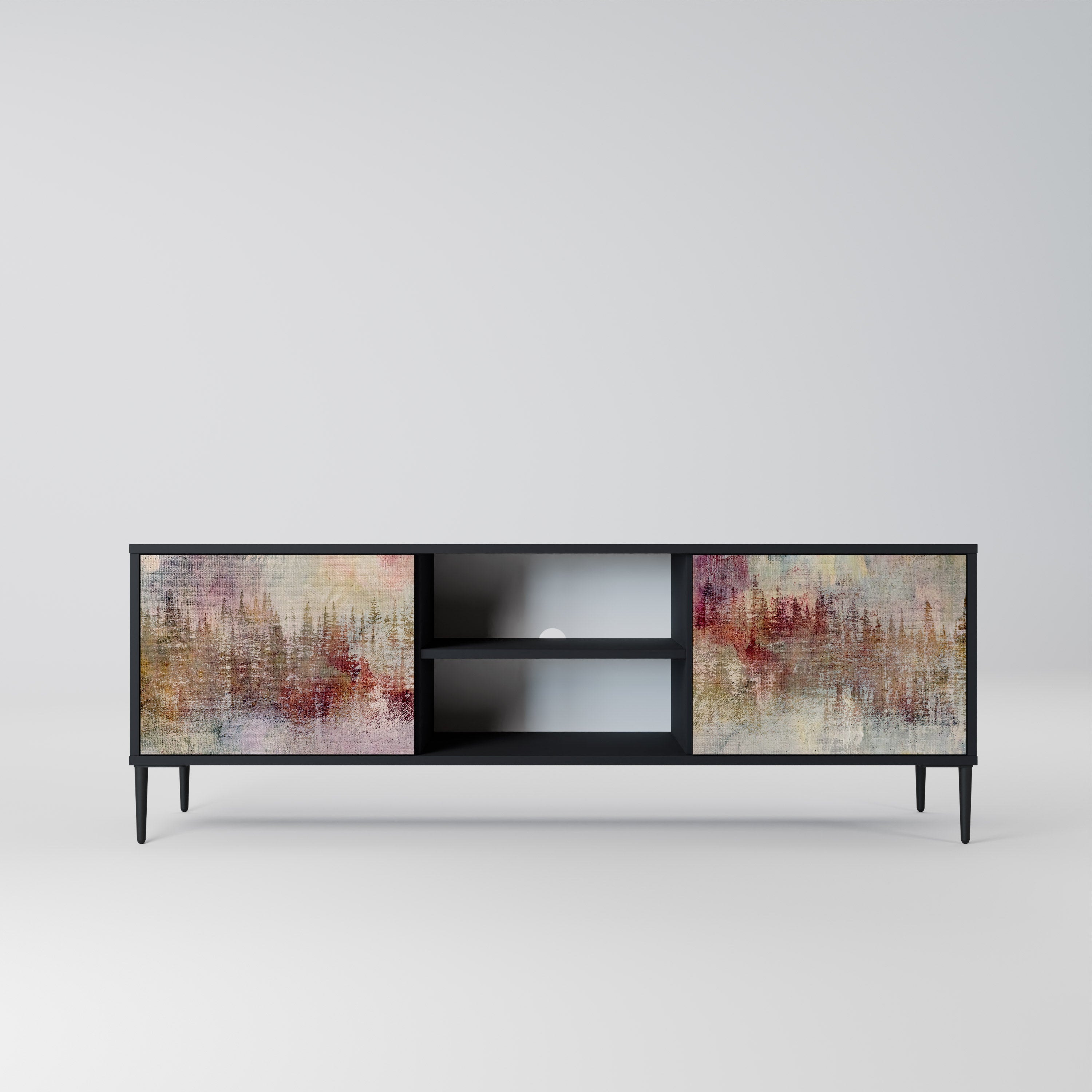 VEILED SUMMIT TV-Lowboard mit 2 Türen in Schwarz