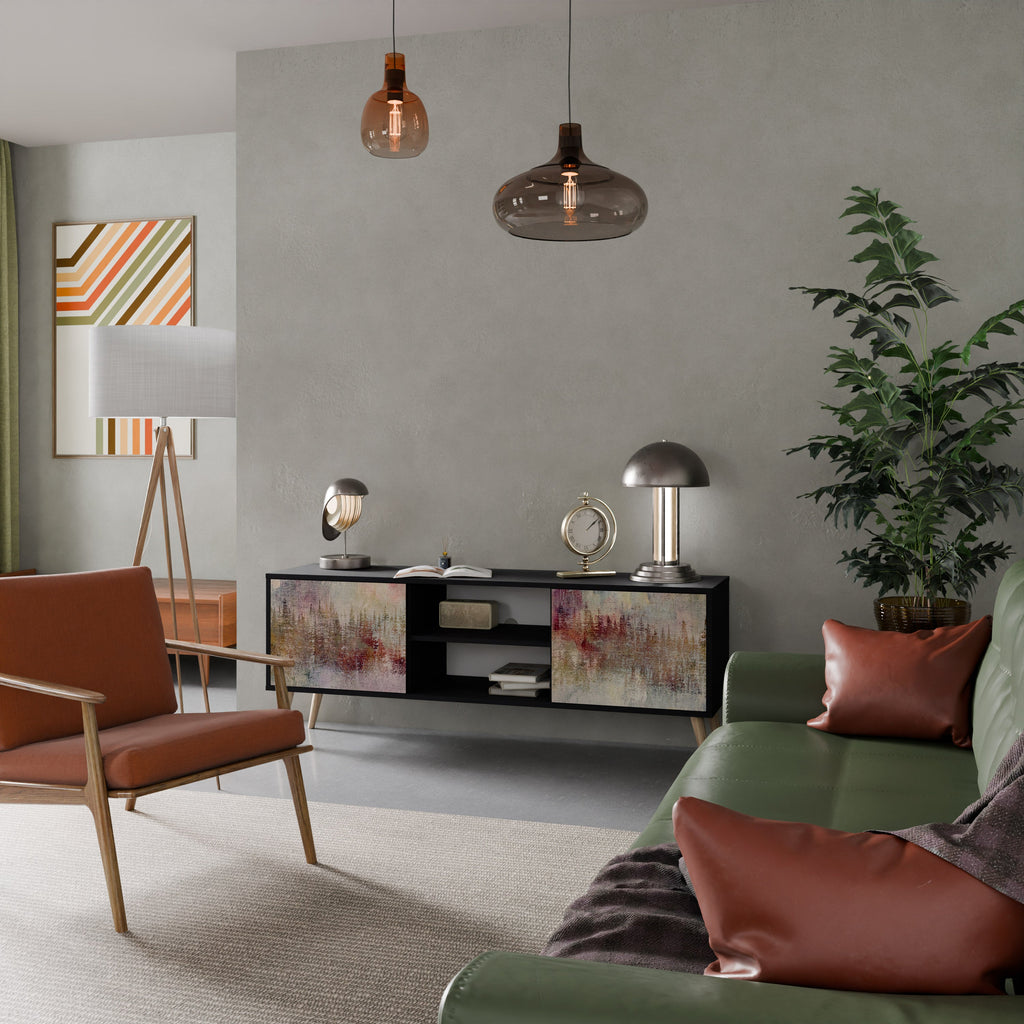 VEILED SUMMIT TV-Lowboard mit 2 Türen in Schwarz