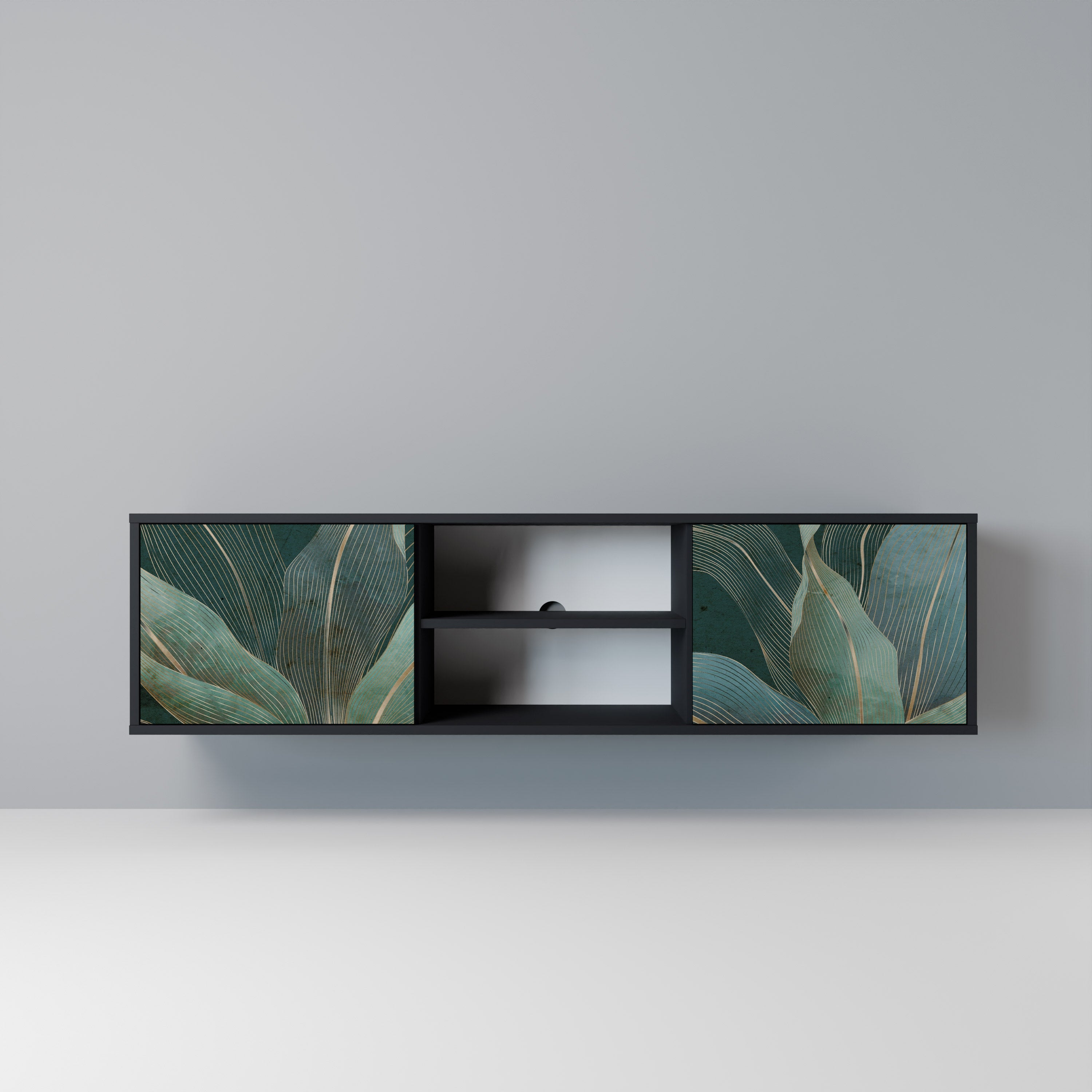 ROYAL GREEN TV-Lowboard mit 2 Türen in Schwarz