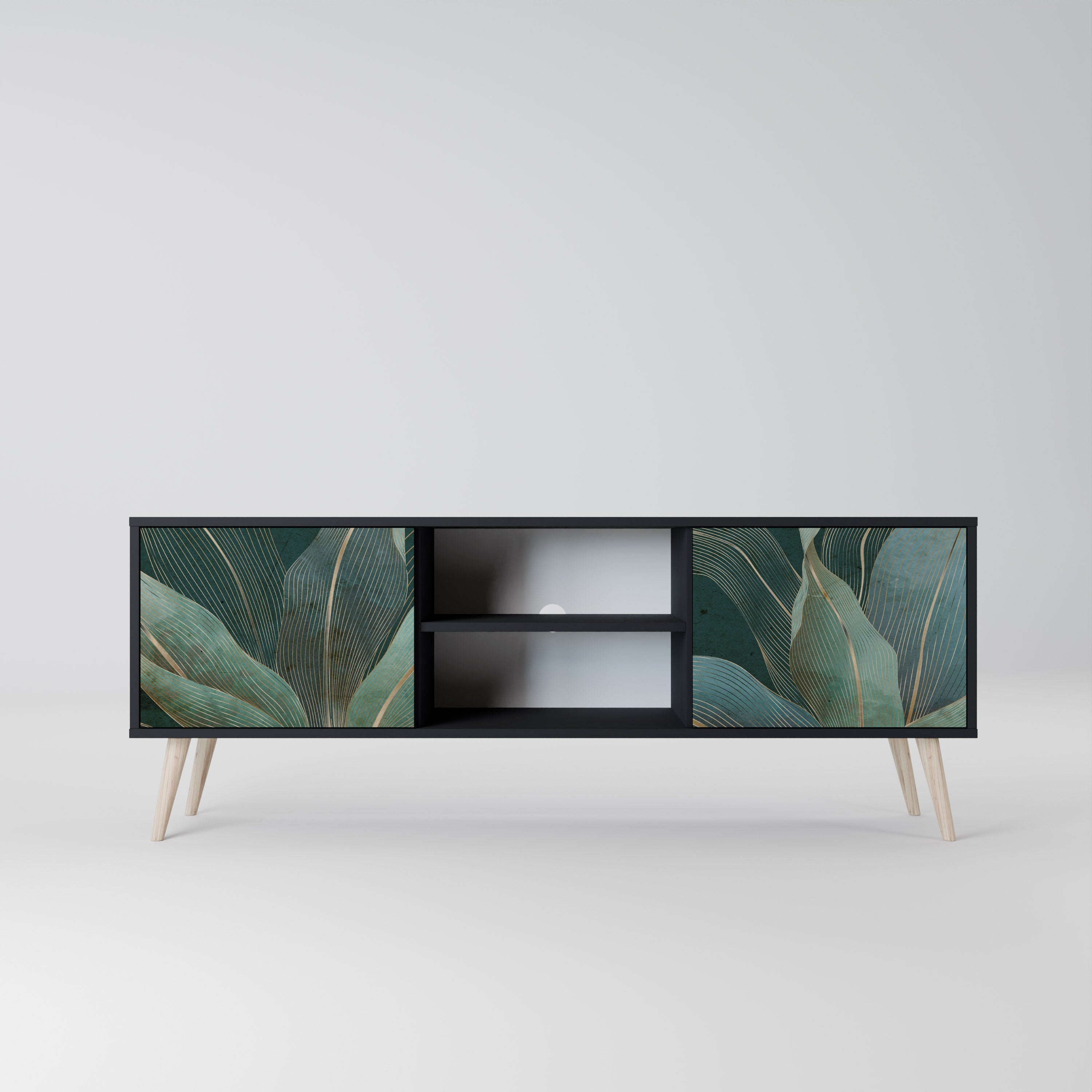 ROYAL GREEN TV-Lowboard mit 2 Türen in Schwarz