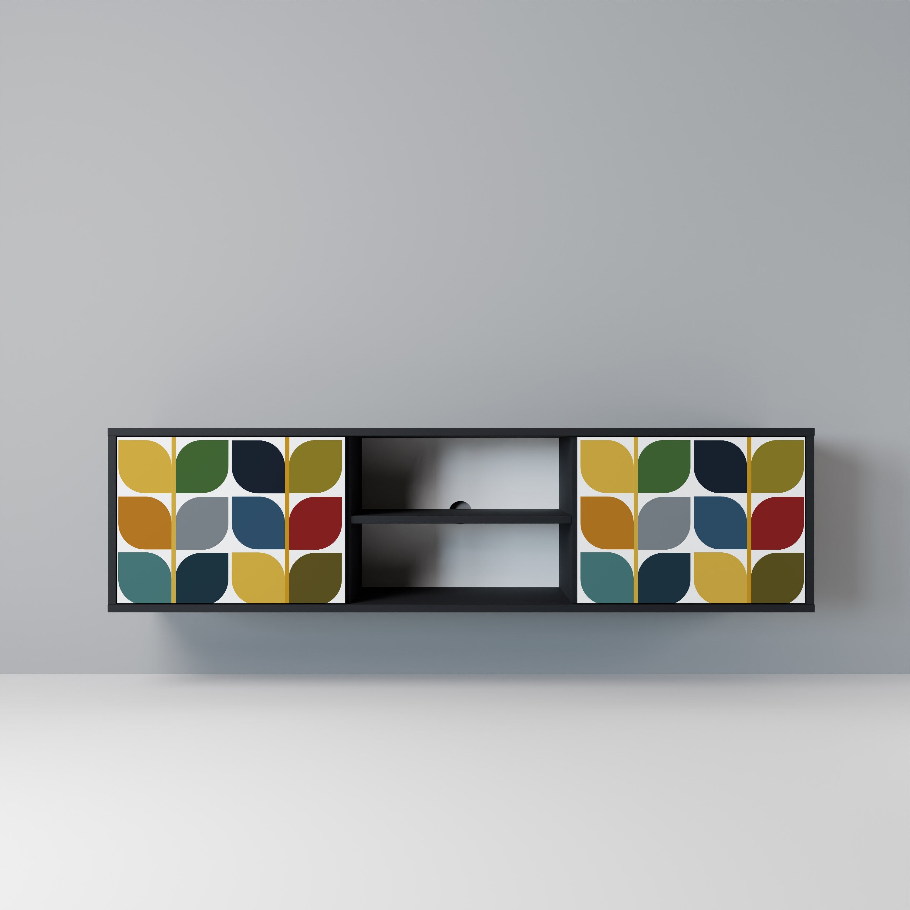 WEIGHTLESS HOURS TV-Lowboard mit 2 Türen in Schwarz