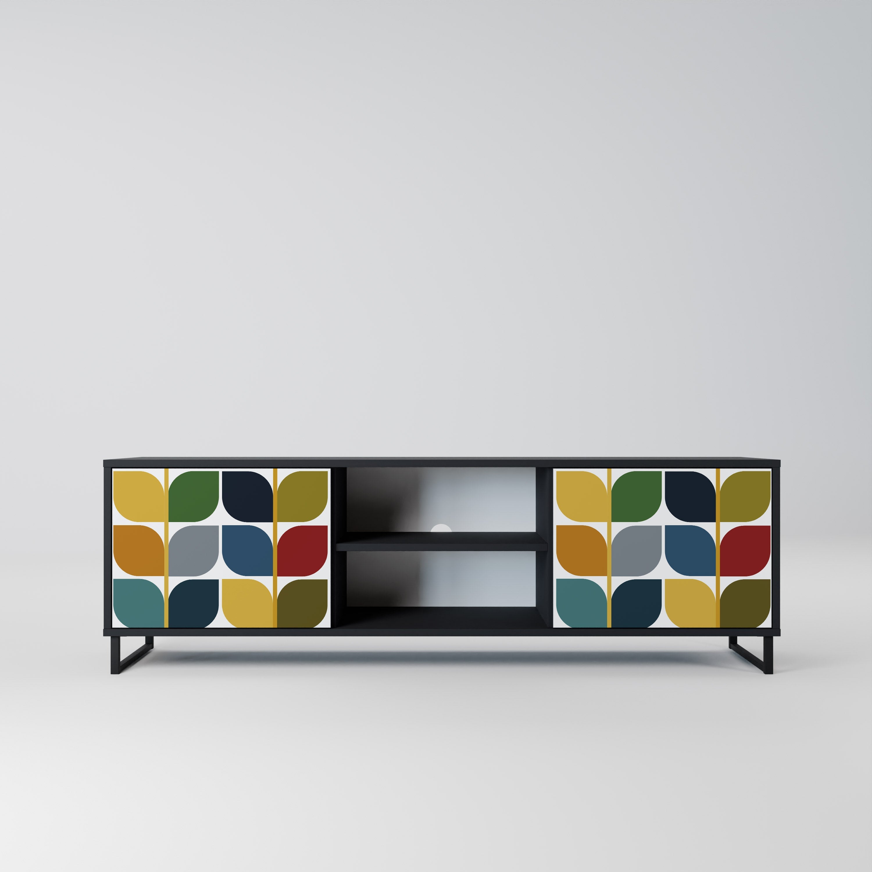 WEIGHTLESS HOURS TV-Lowboard mit 2 Türen in Schwarz