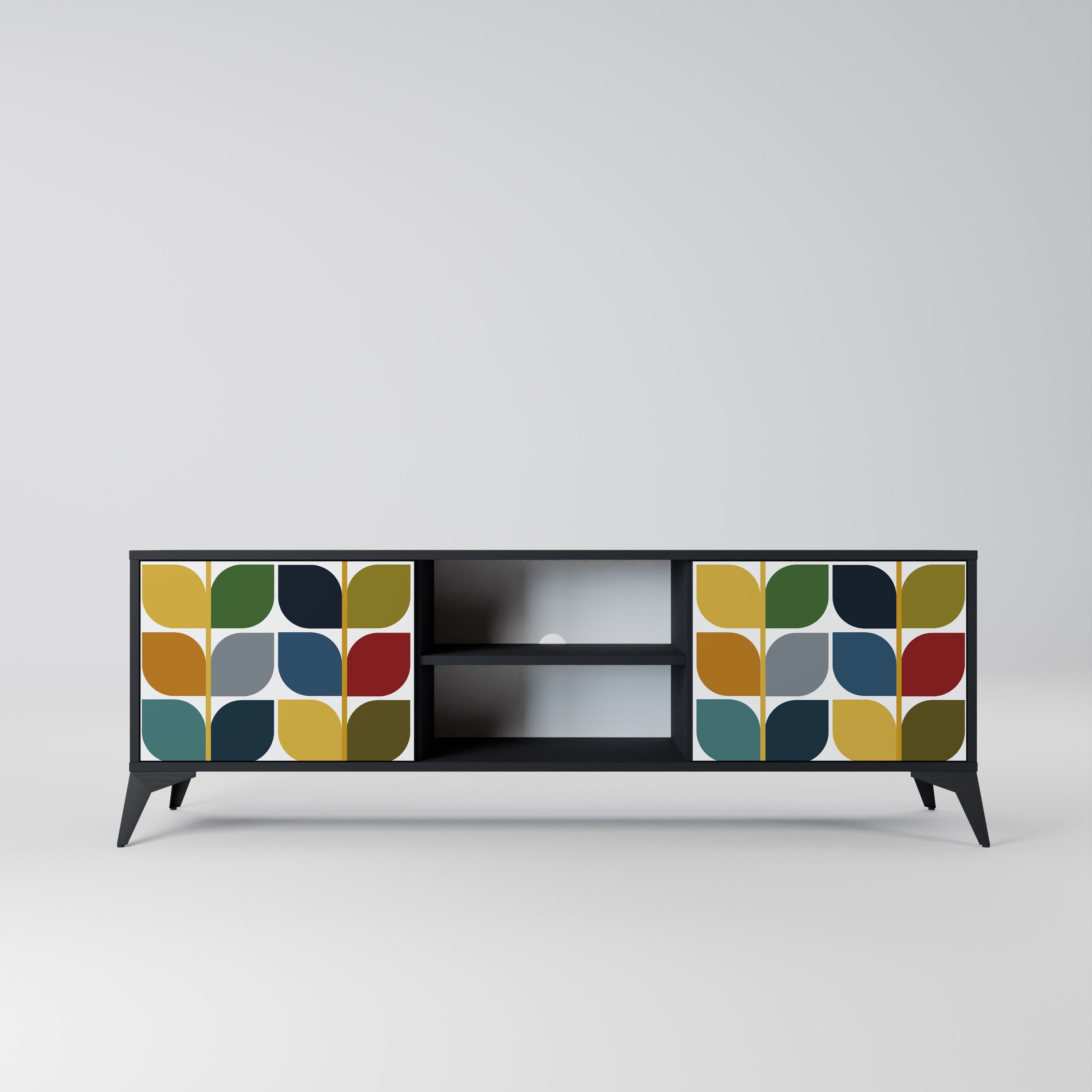 WEIGHTLESS HOURS TV-Lowboard mit 2 Türen in Schwarz