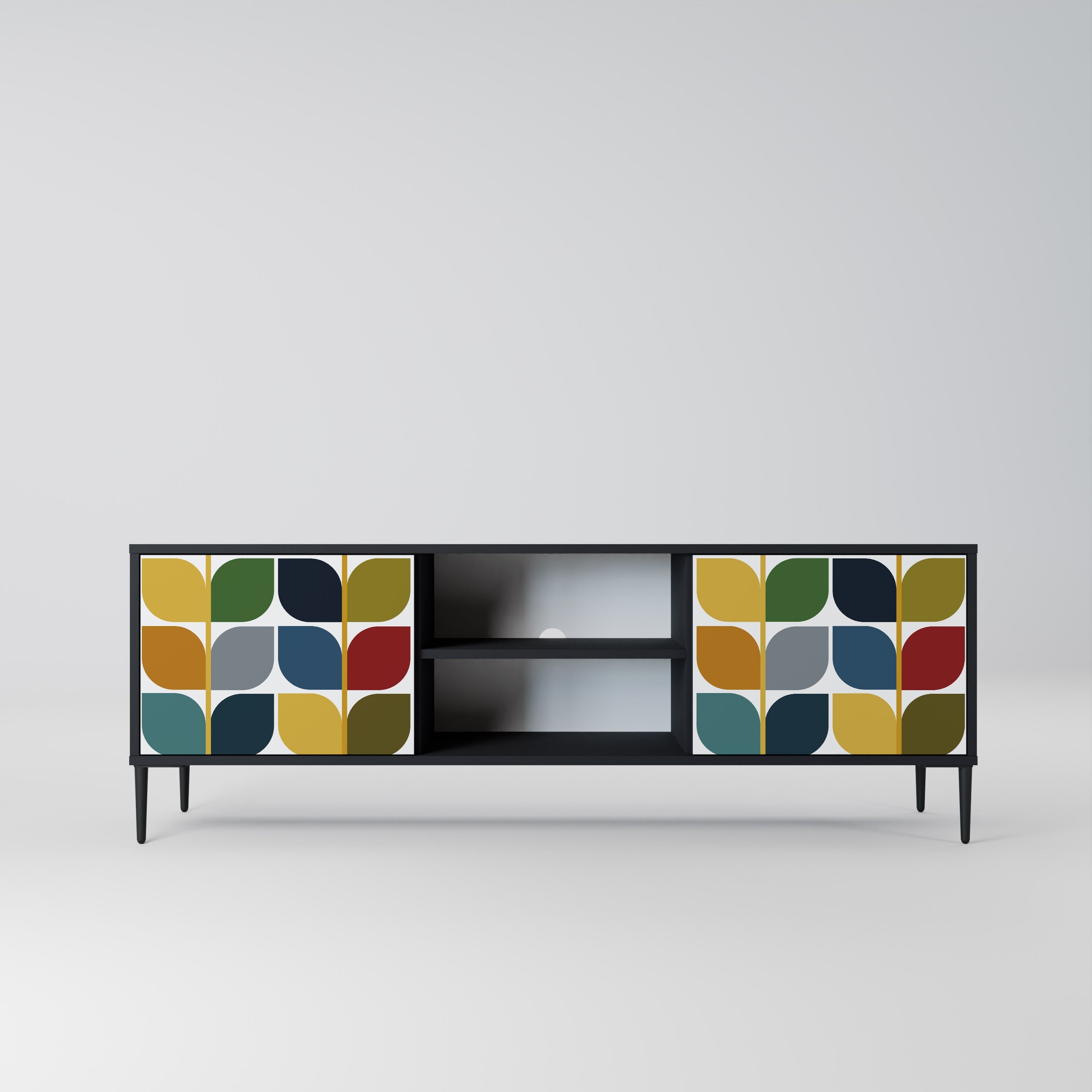 WEIGHTLESS HOURS TV-Lowboard mit 2 Türen in Schwarz