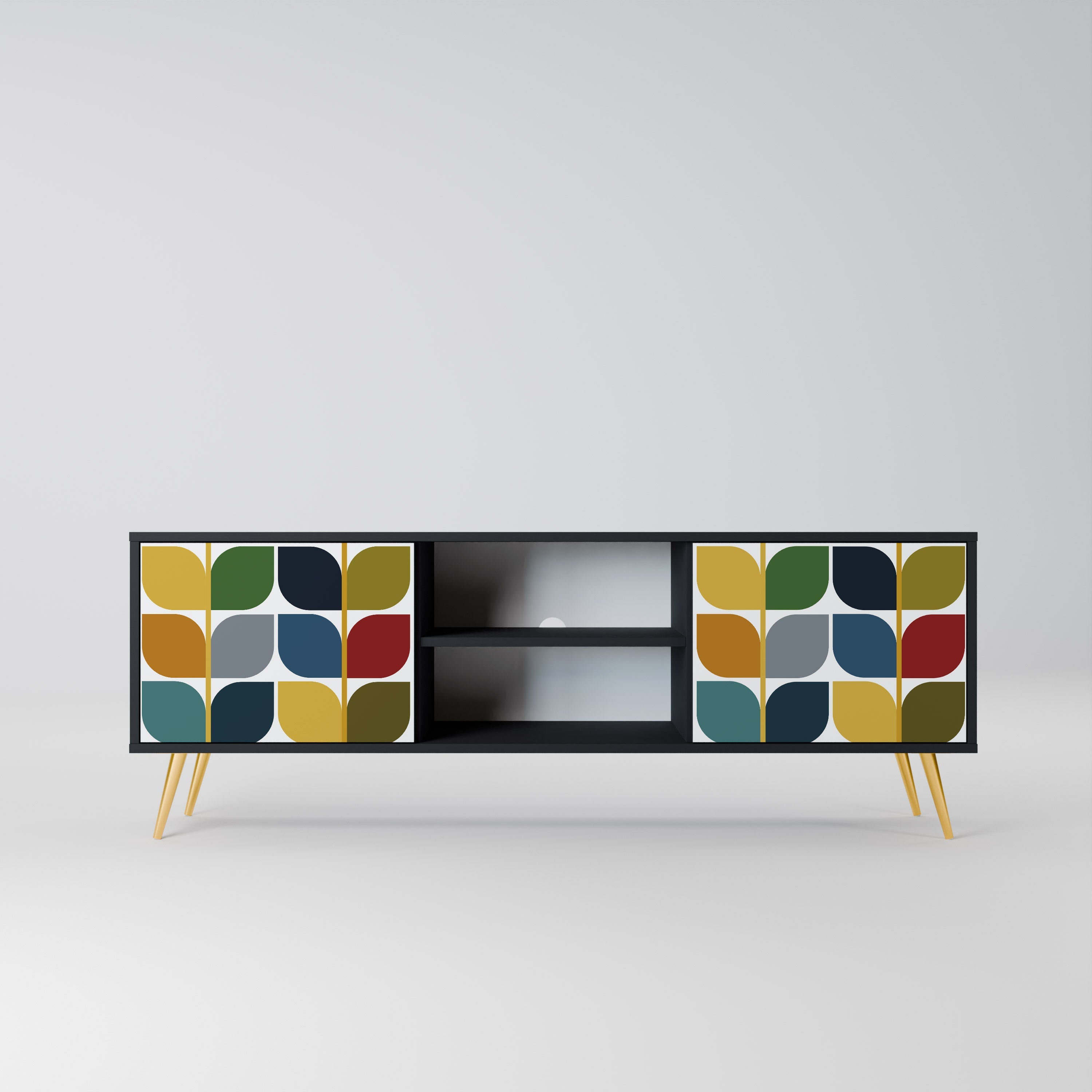 WEIGHTLESS HOURS TV-Lowboard mit 2 Türen in Schwarz