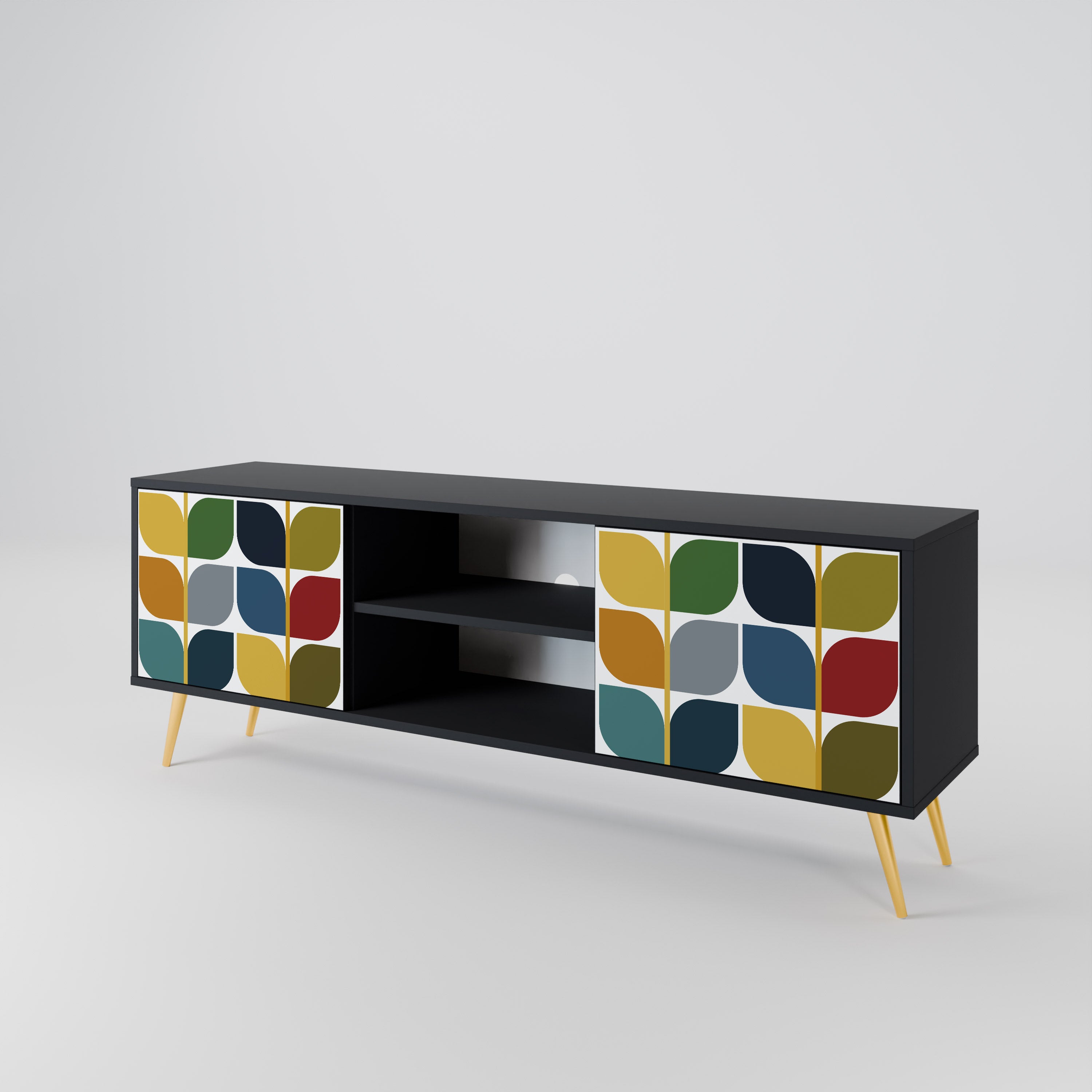 WEIGHTLESS HOURS TV-Lowboard mit 2 Türen in Schwarz