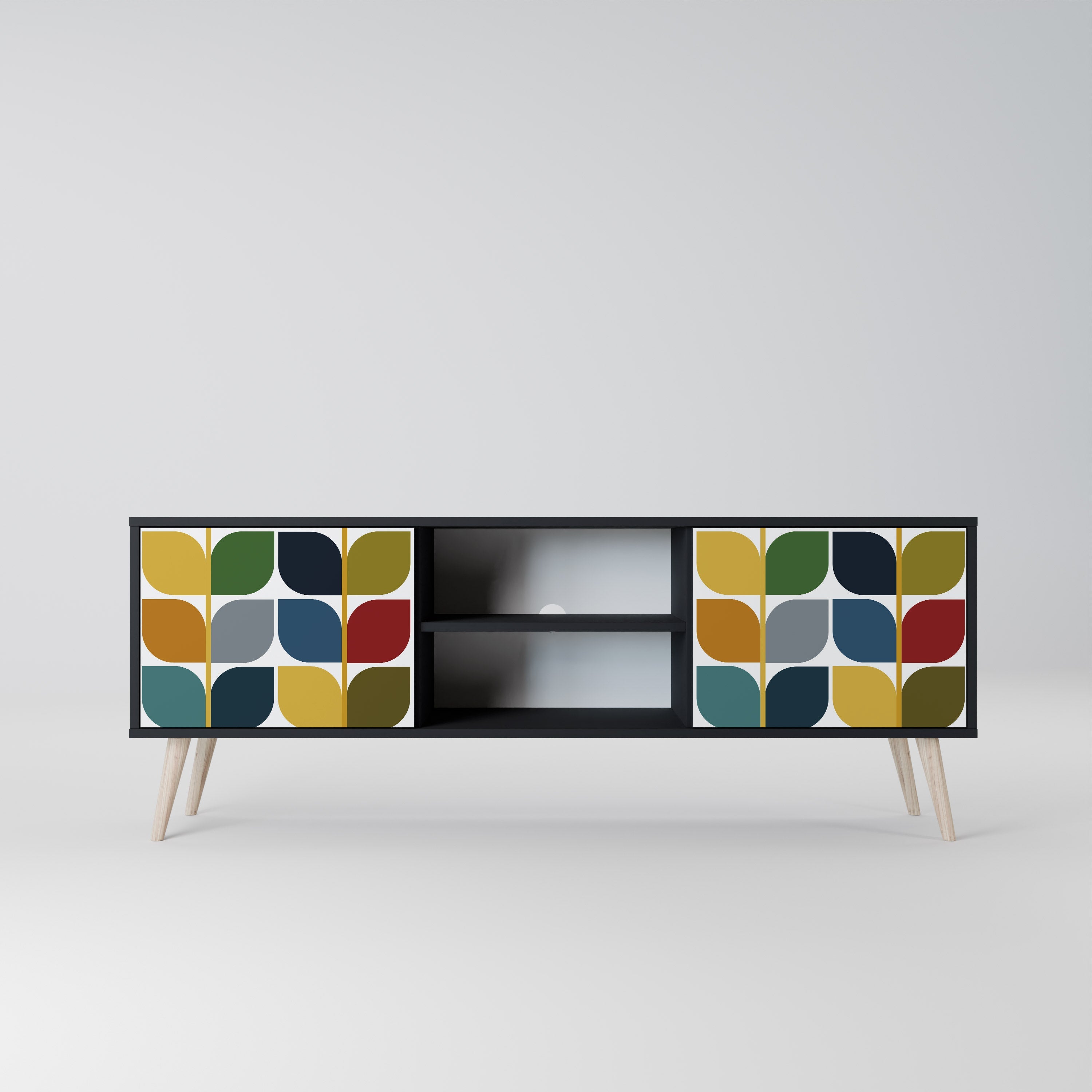 WEIGHTLESS HOURS TV-Lowboard mit 2 Türen in Schwarz