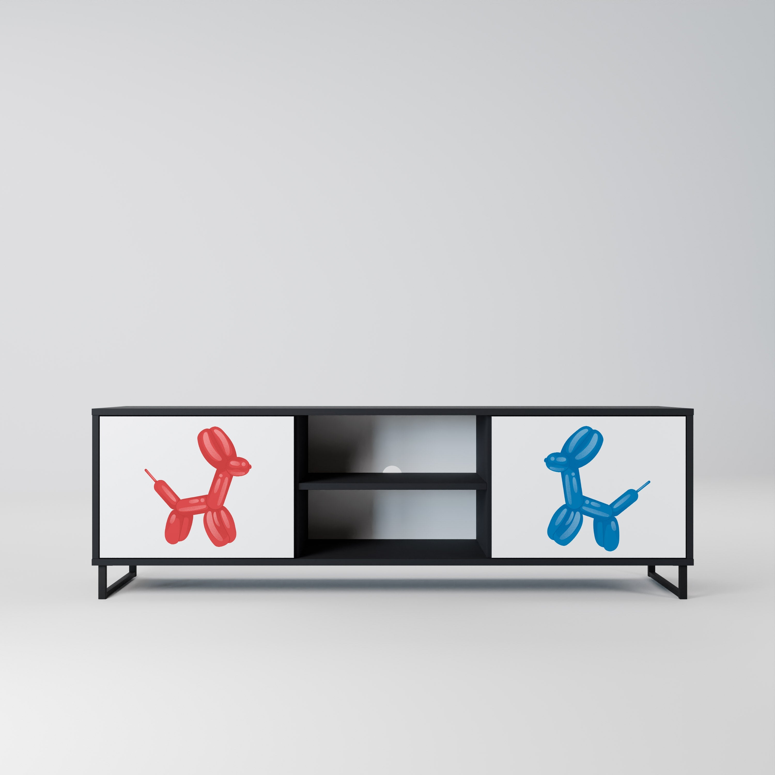 CHILDHOOD MEMORY TV-Lowboard mit 2 Türen in Schwarz