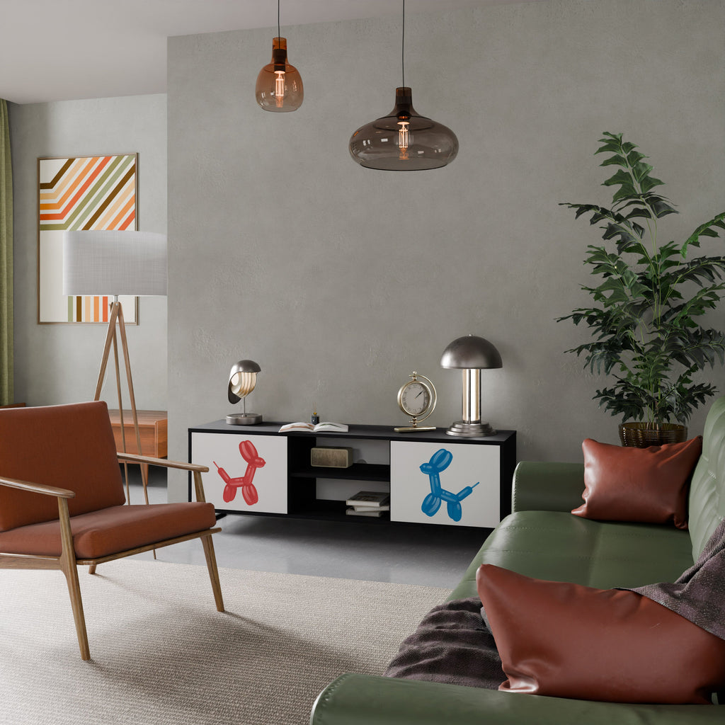 CHILDHOOD MEMORY TV-Lowboard mit 2 Türen in Schwarz