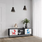 CHILDHOOD MEMORY TV-Lowboard mit 2 Türen in Schwarz