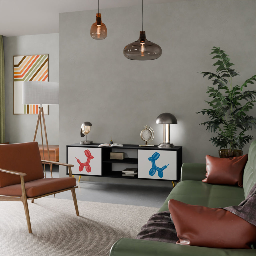 CHILDHOOD MEMORY TV-Lowboard mit 2 Türen in Schwarz