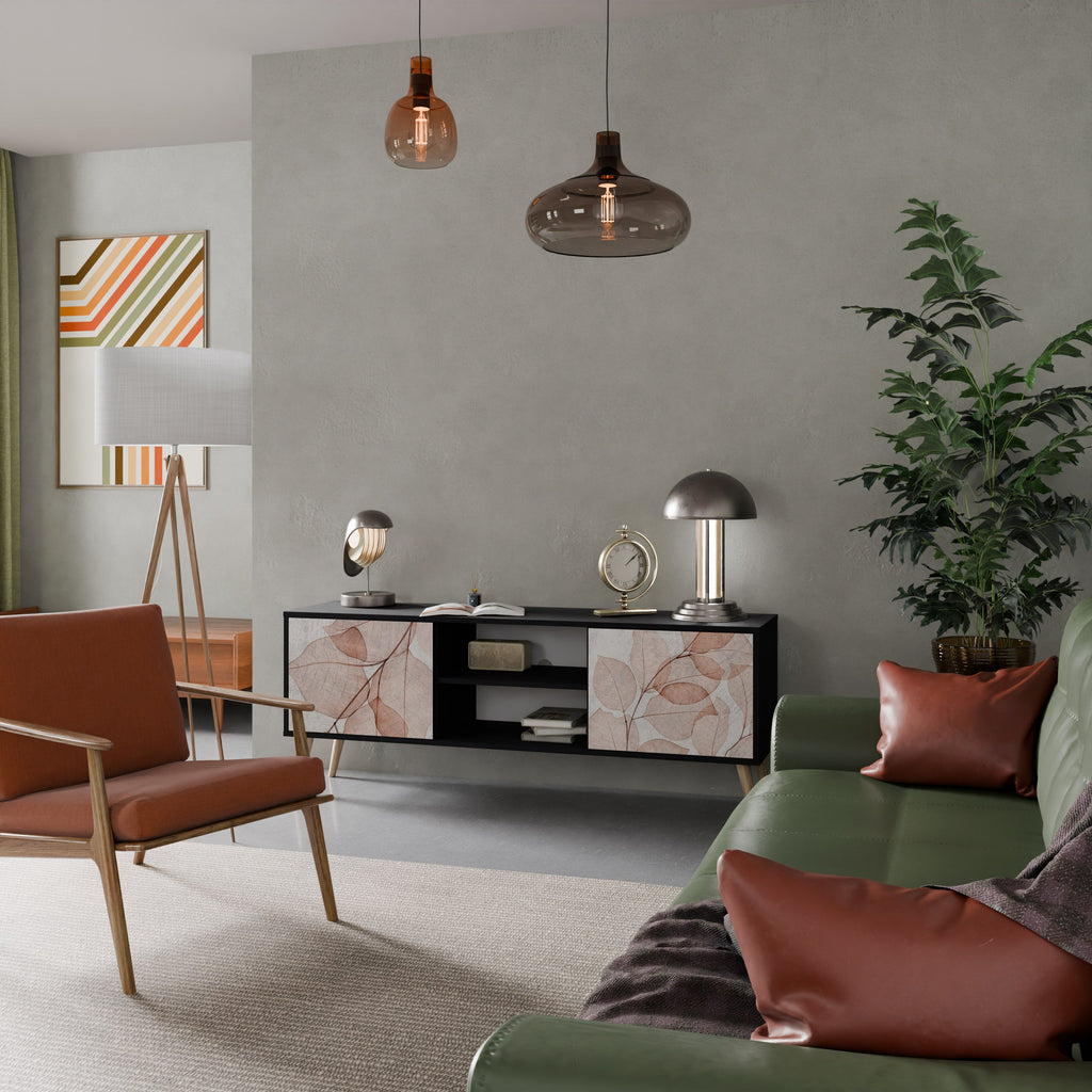 AUTUMN FRAGILITY TV-Lowboard mit 2 Türen in Schwarz