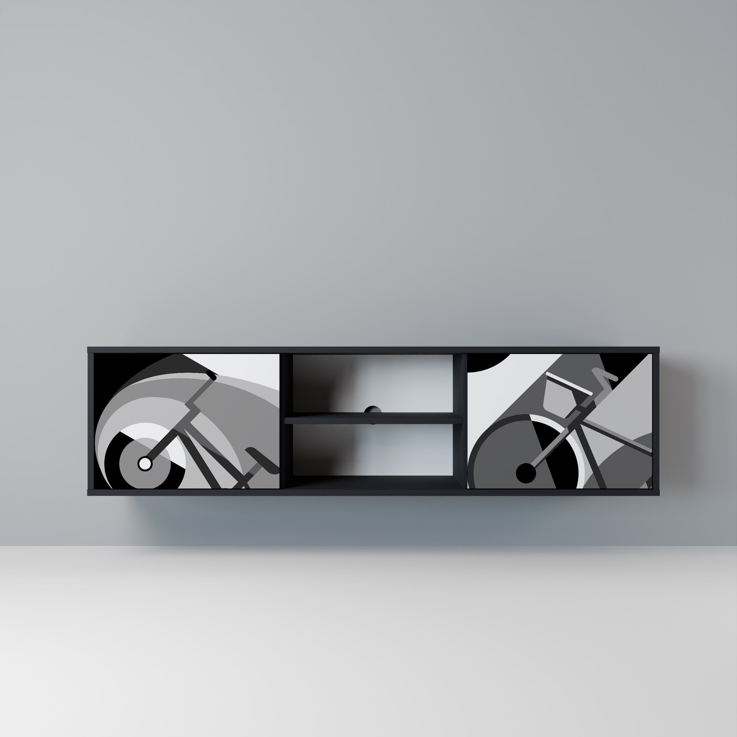 BIKE ENERGY TV-Lowboard mit 2 Türen in Schwarz