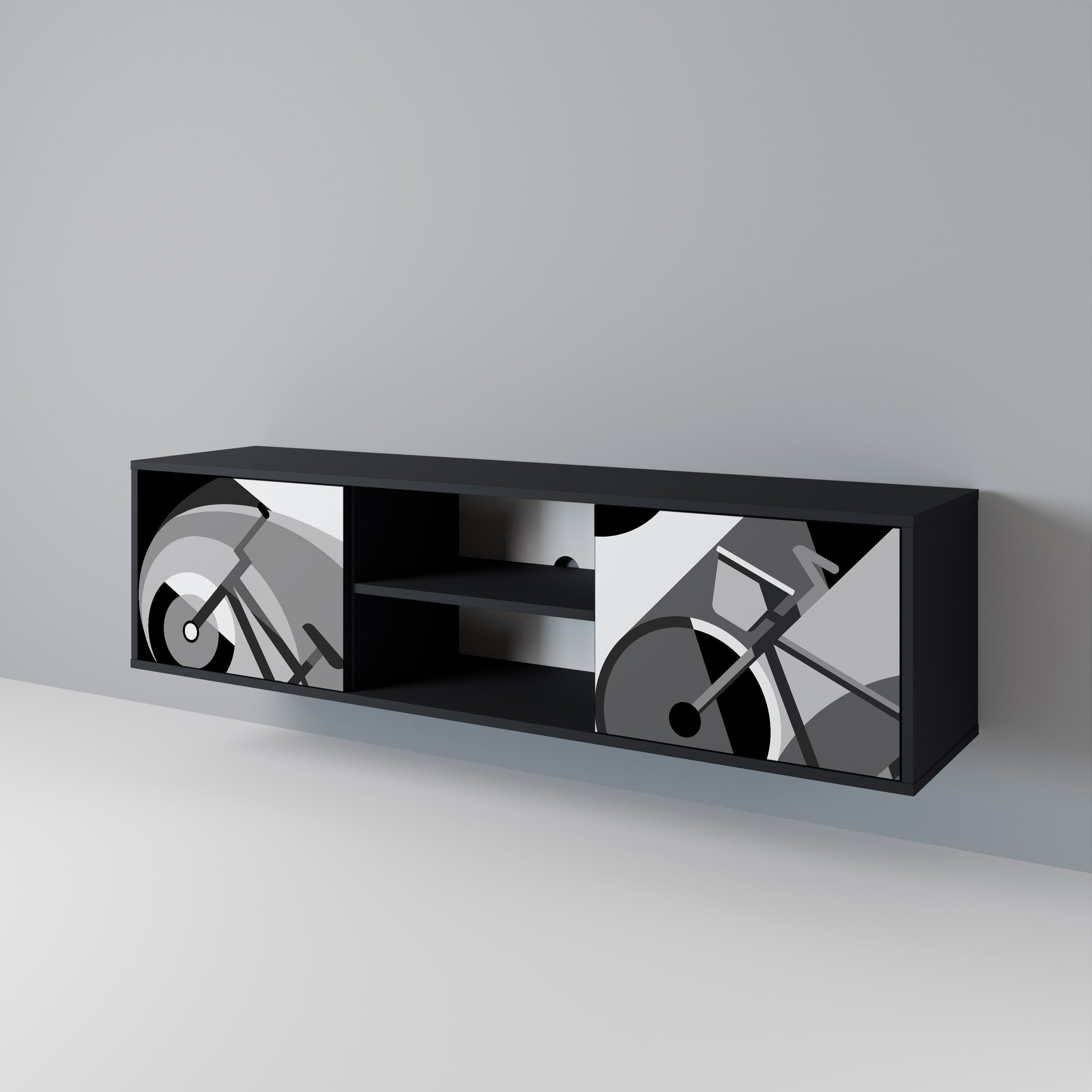 BIKE ENERGY TV-Lowboard mit 2 Türen in Schwarz