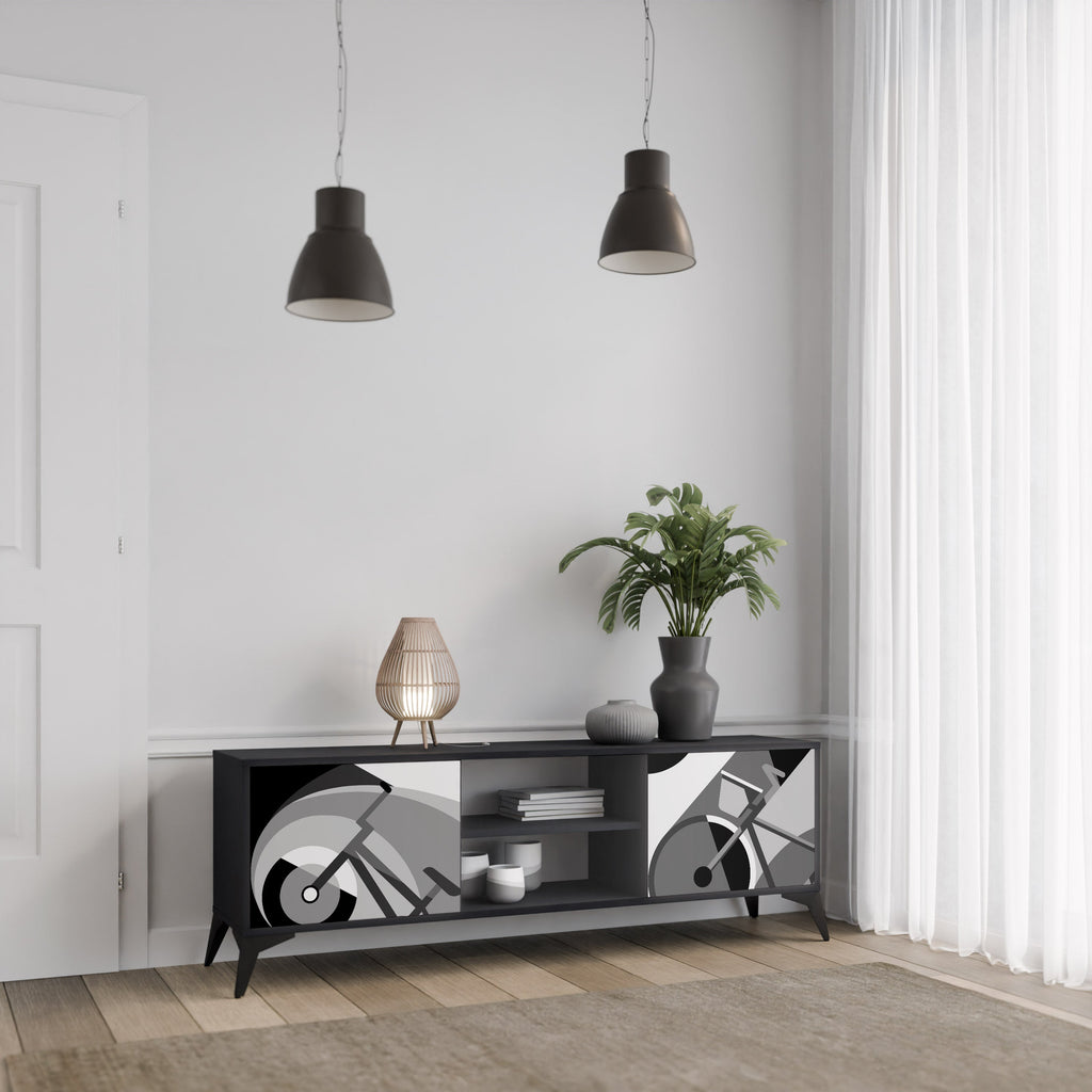 BIKE ENERGY TV-Lowboard mit 2 Türen in Schwarz