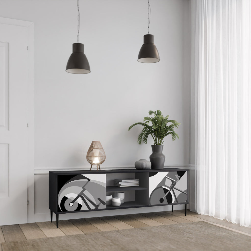 BIKE ENERGY TV-Lowboard mit 2 Türen in Schwarz