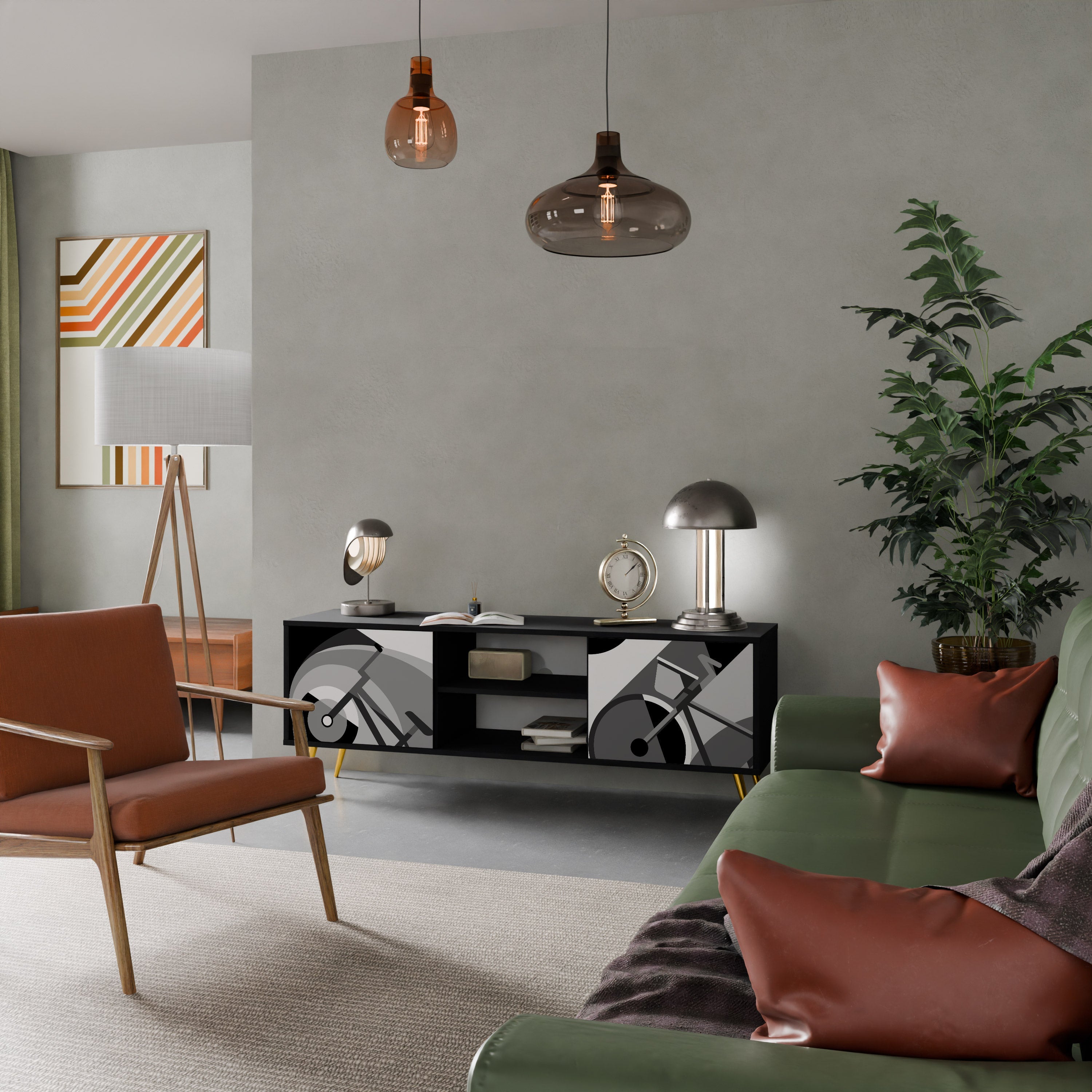 BIKE ENERGY TV-Lowboard mit 2 Türen in Schwarz