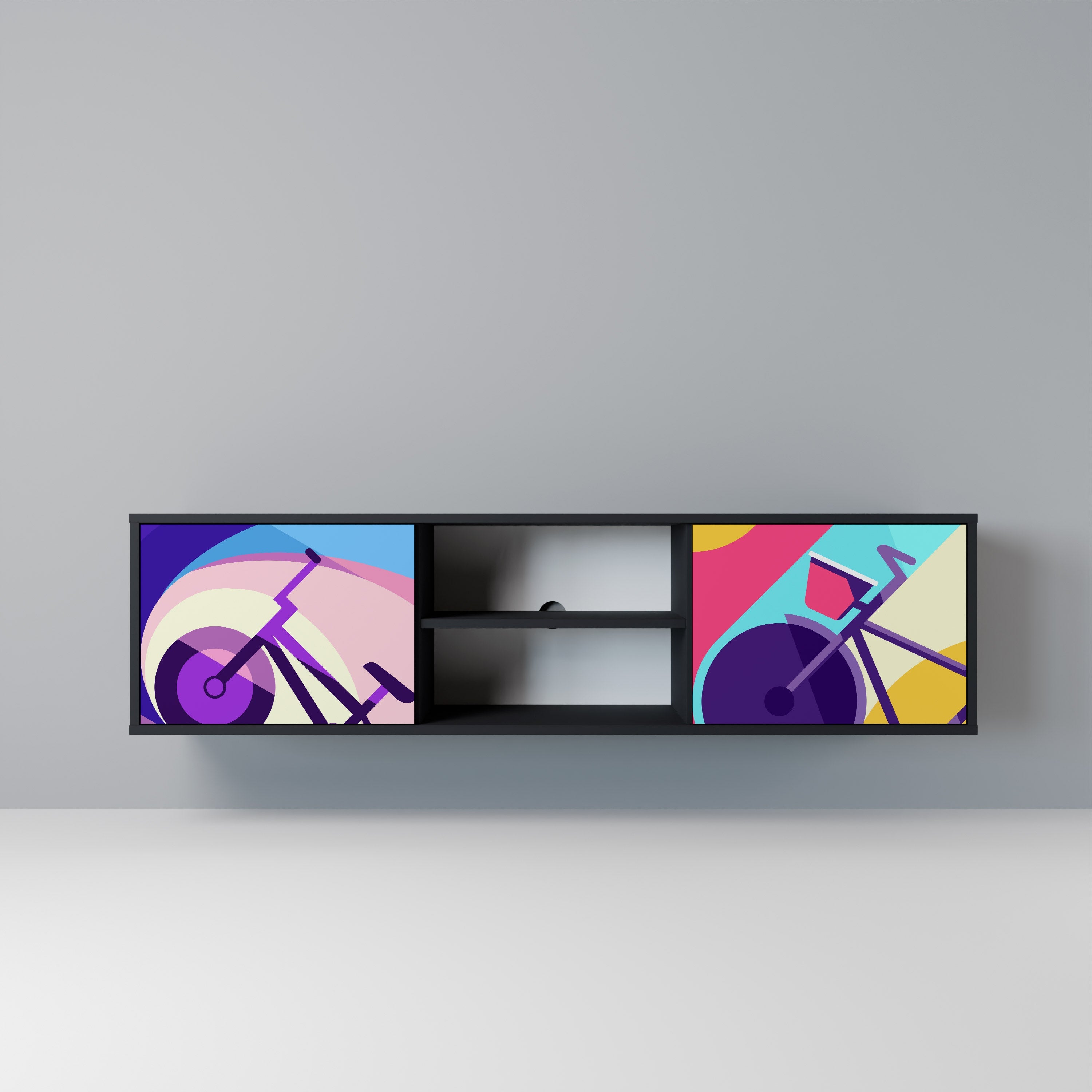 BIKE DREAMS TV-Lowboard mit 2 Türen in Schwarz