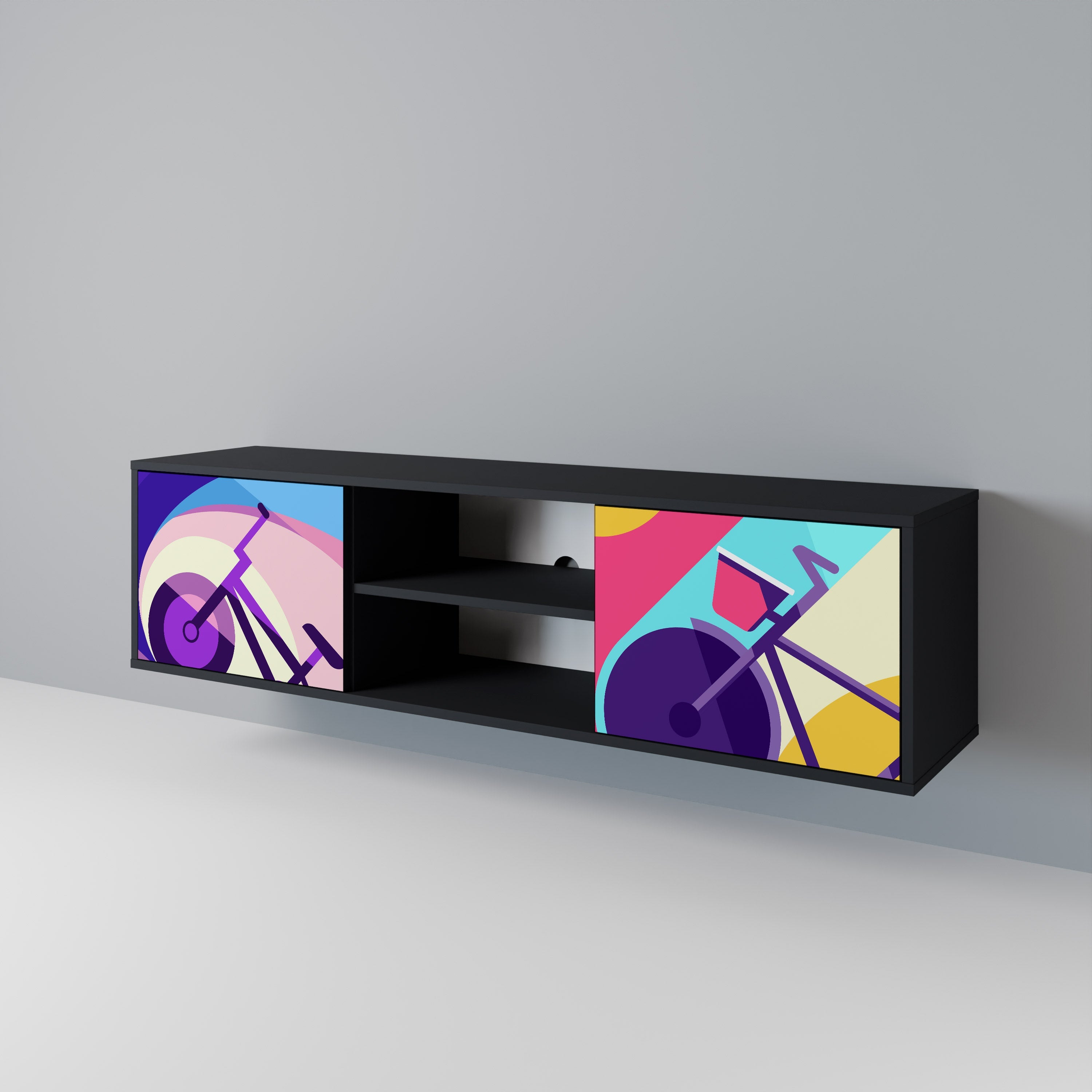 BIKE DREAMS TV-Lowboard mit 2 Türen in Schwarz