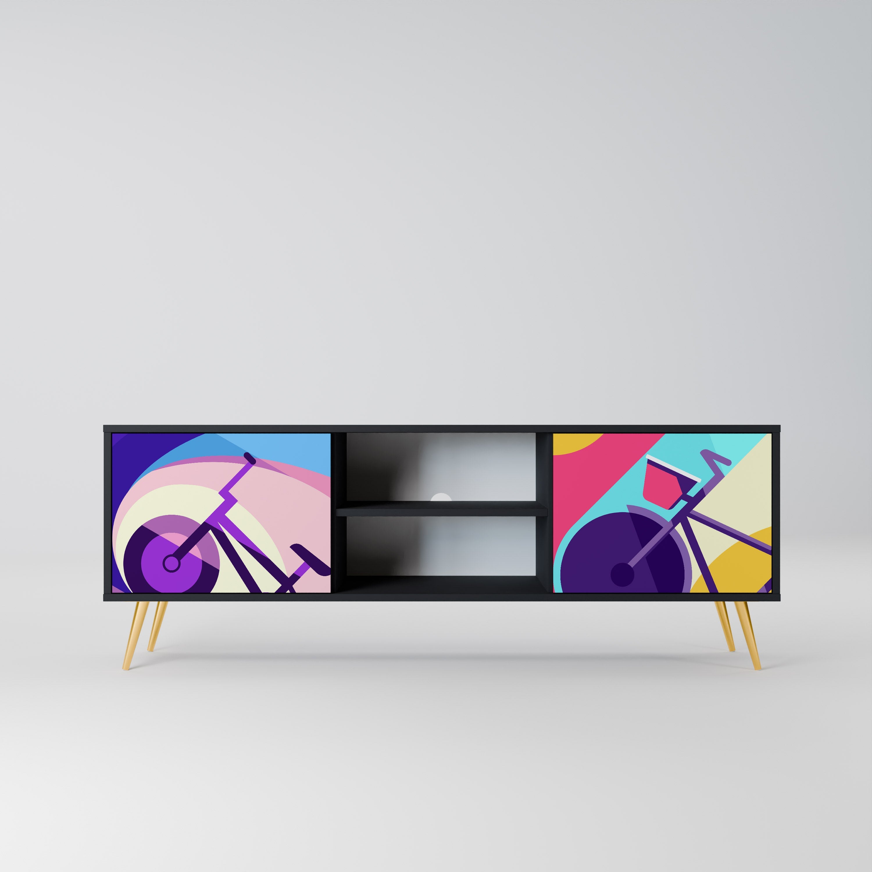 BIKE DREAMS TV-Lowboard mit 2 Türen in Schwarz