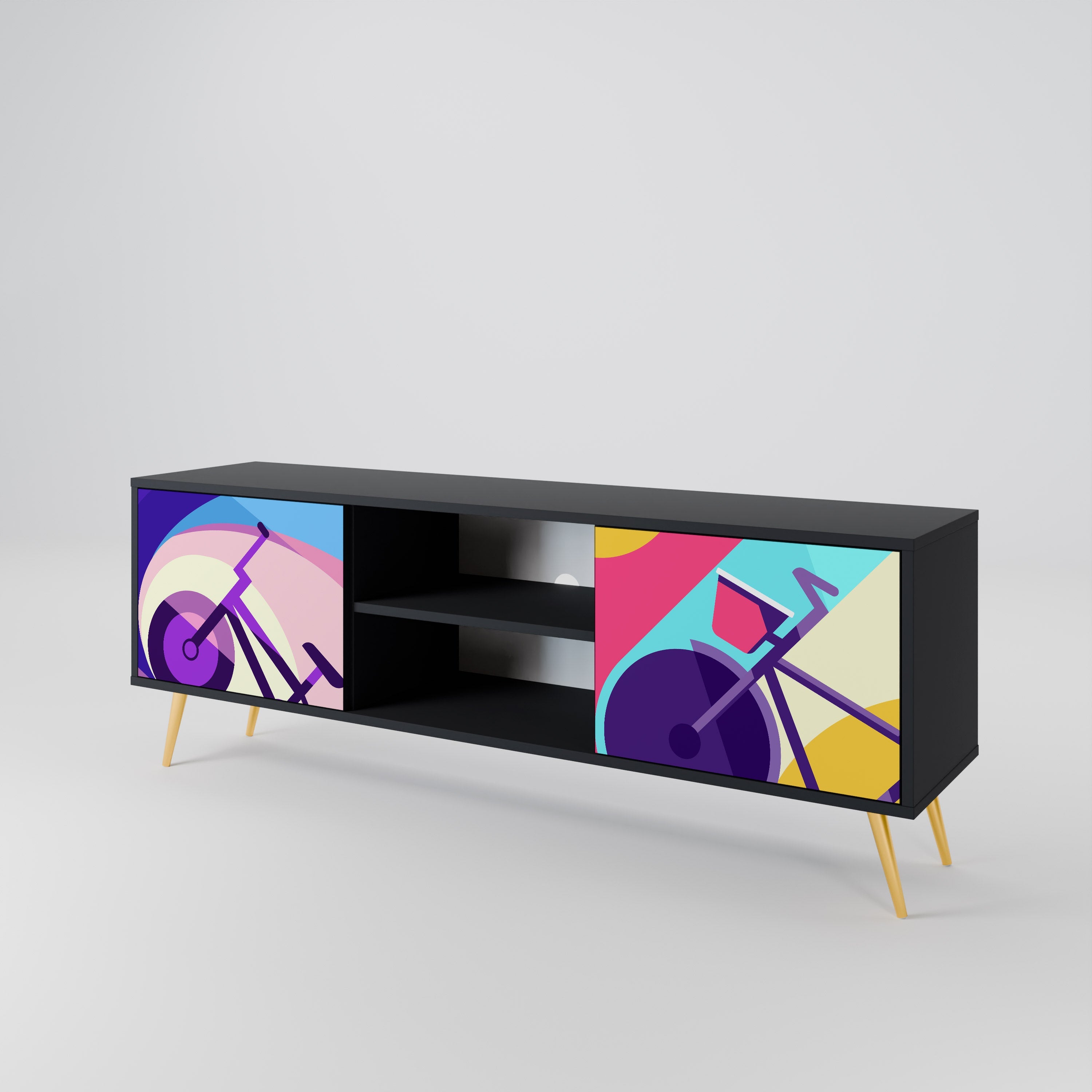 BIKE DREAMS TV-Lowboard mit 2 Türen in Schwarz