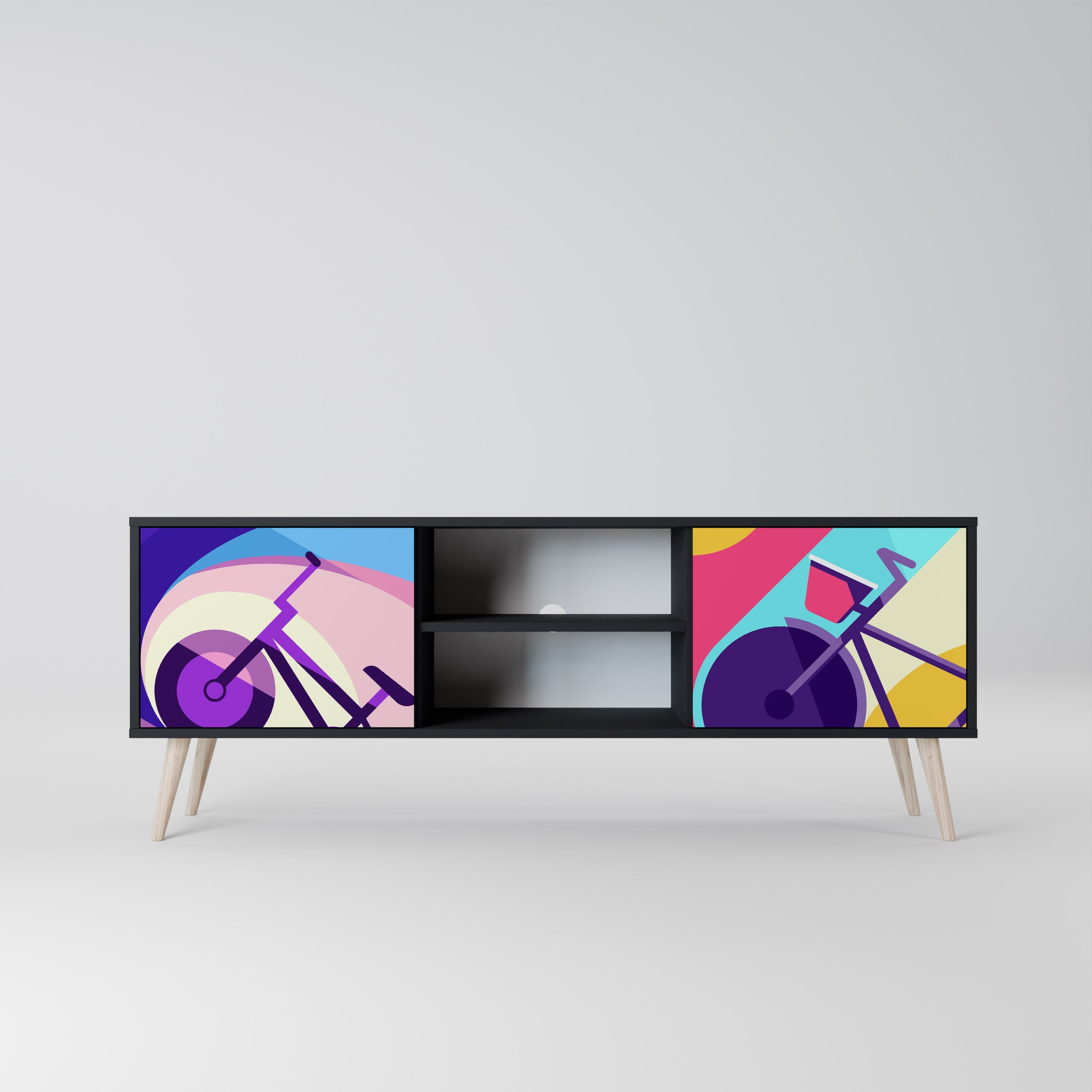 BIKE DREAMS TV-Lowboard mit 2 Türen in Schwarz