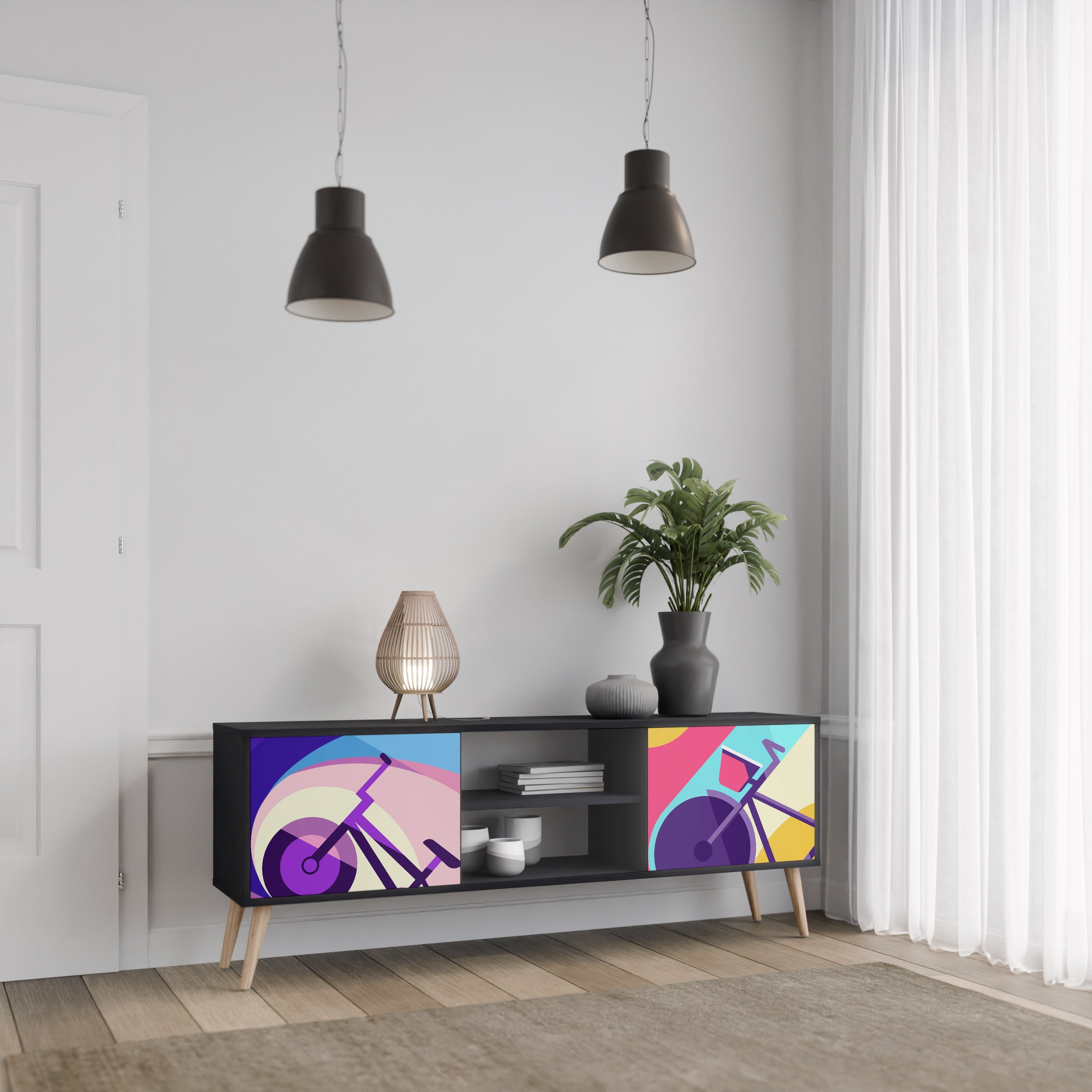 BIKE DREAMS TV-Lowboard mit 2 Türen in Schwarz