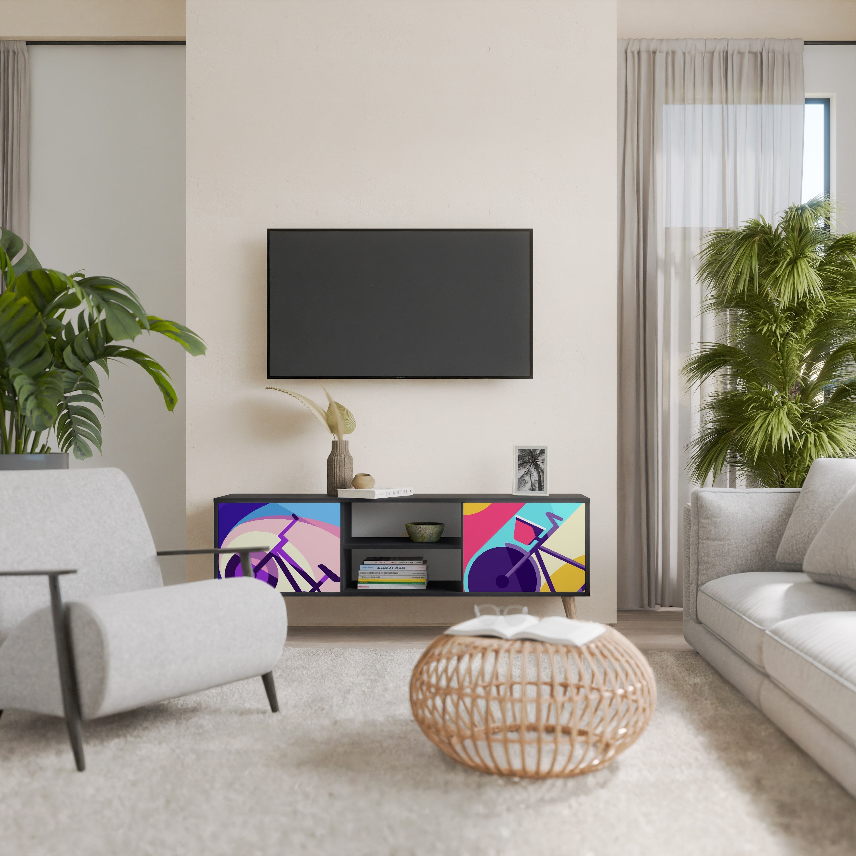 BIKE DREAMS TV-Lowboard mit 2 Türen in Schwarz