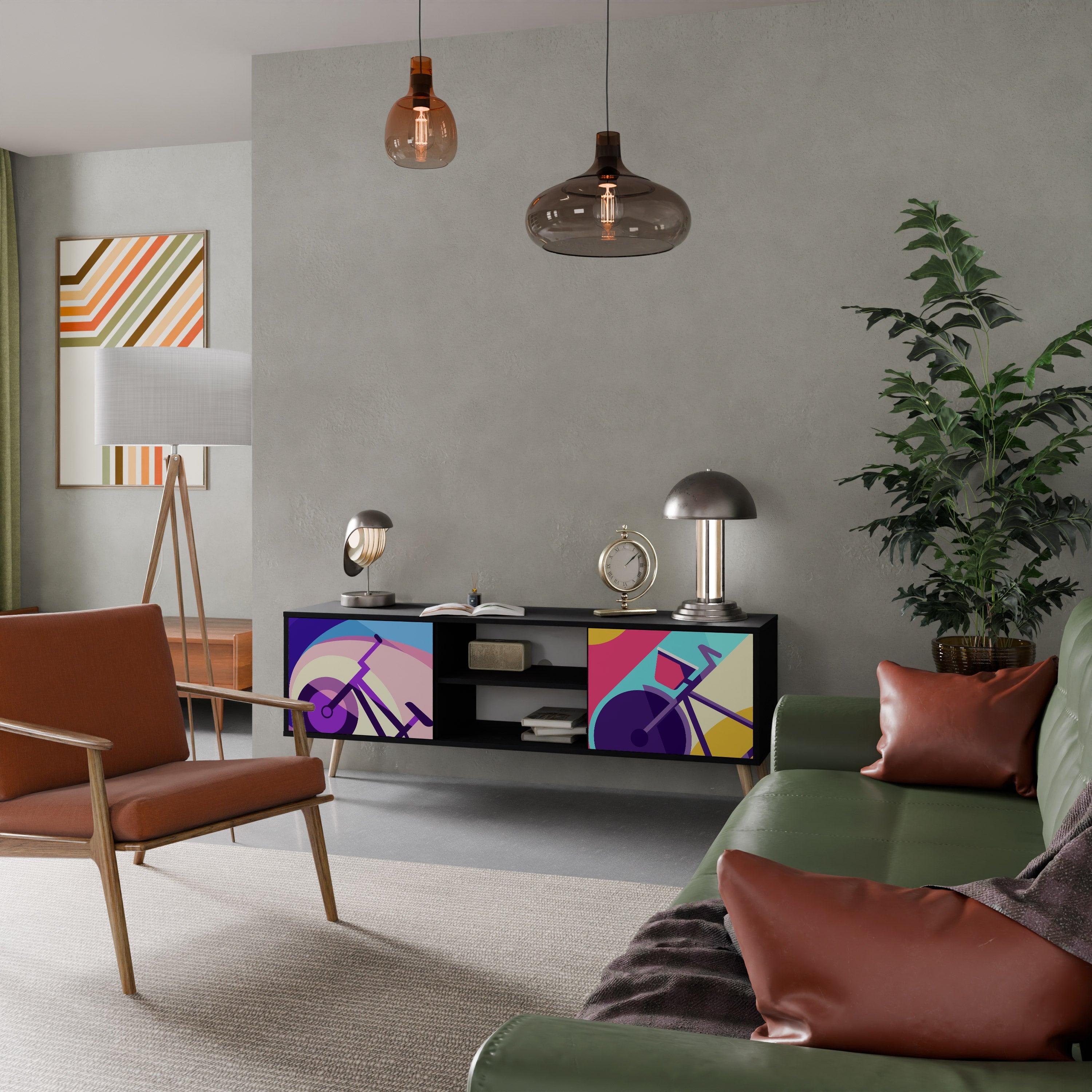 BIKE DREAMS TV-Lowboard mit 2 Türen in Schwarz