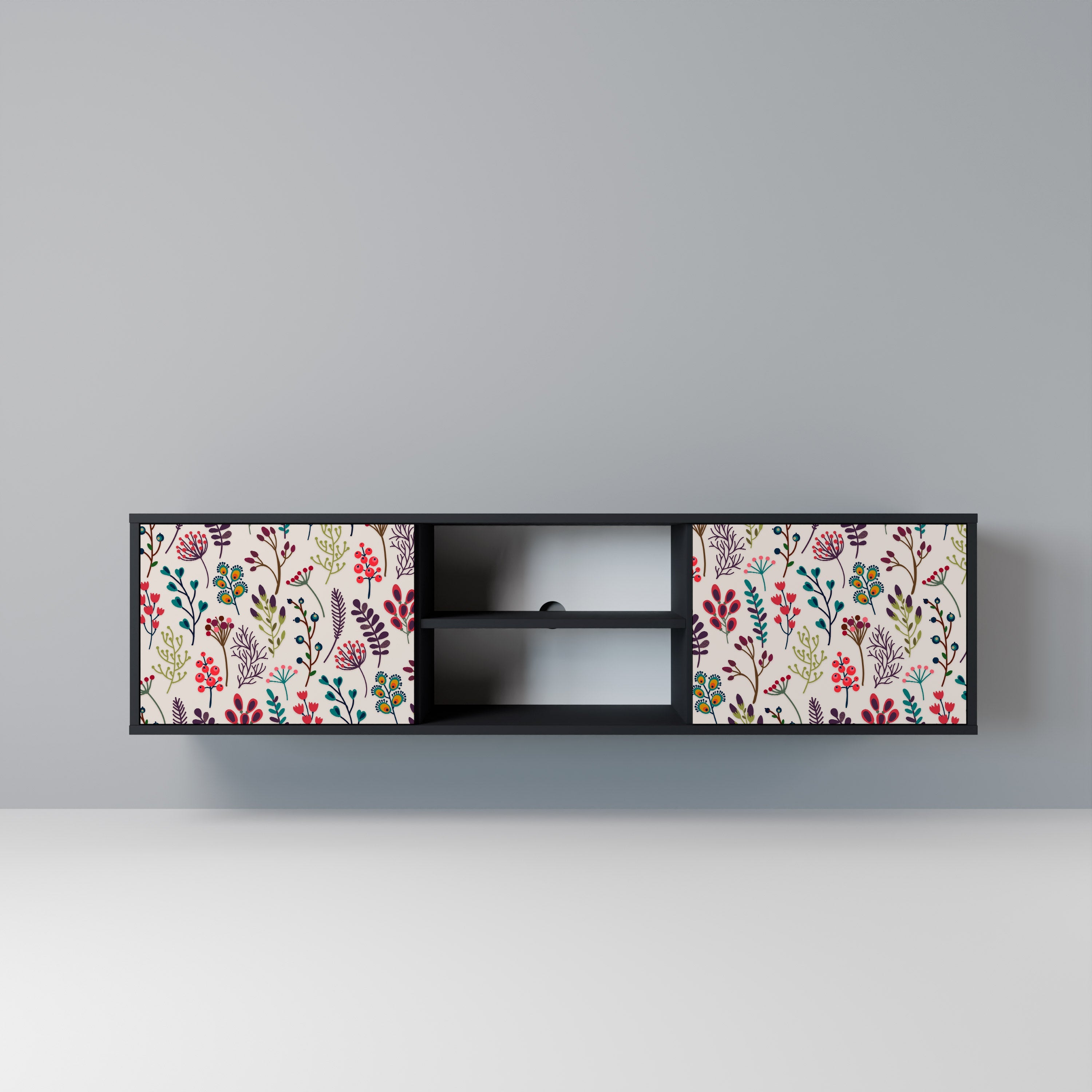 AUTUMN SUNDRIES TV-Lowboard mit 2 Türen in Schwarz