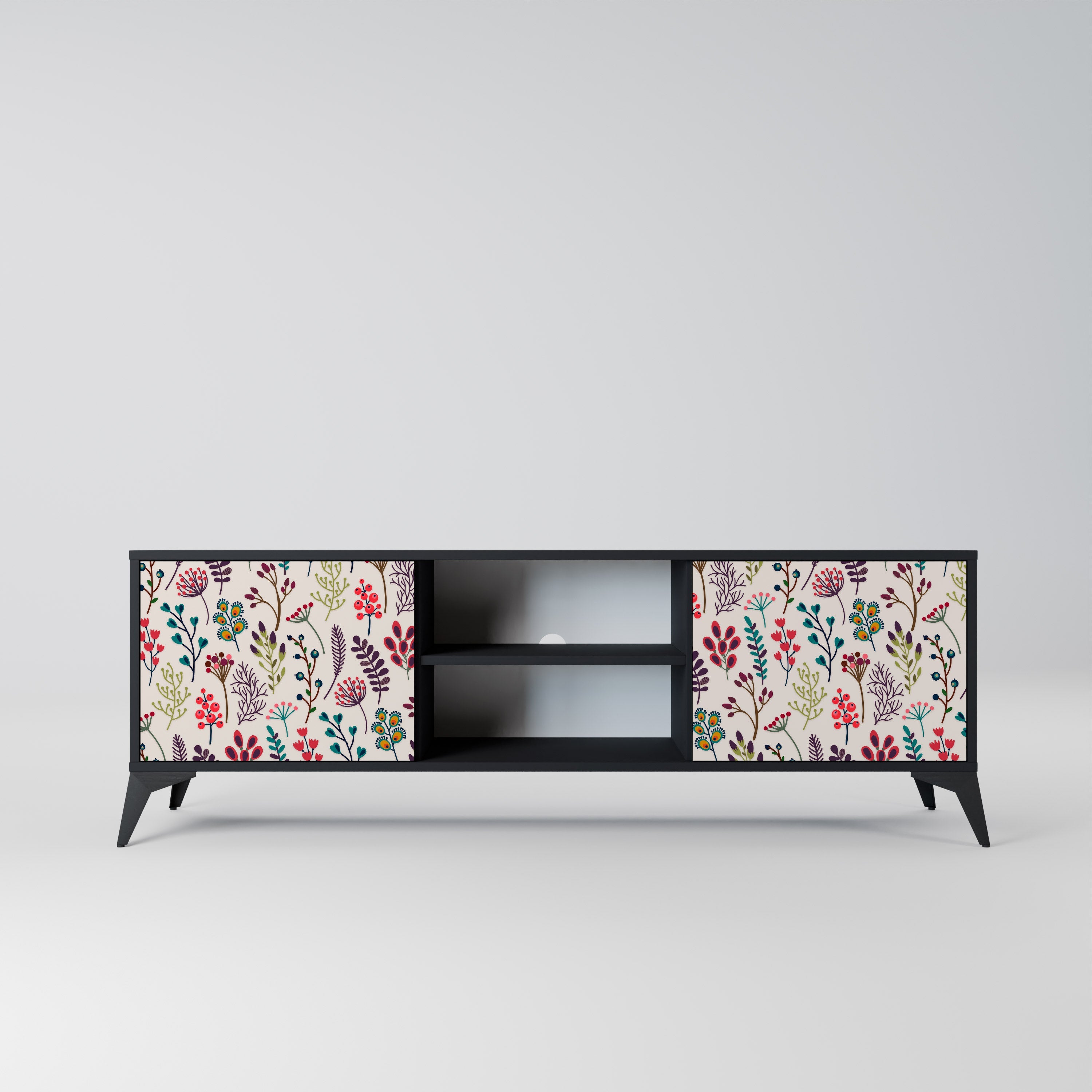 AUTUMN SUNDRIES TV-Lowboard mit 2 Türen in Schwarz