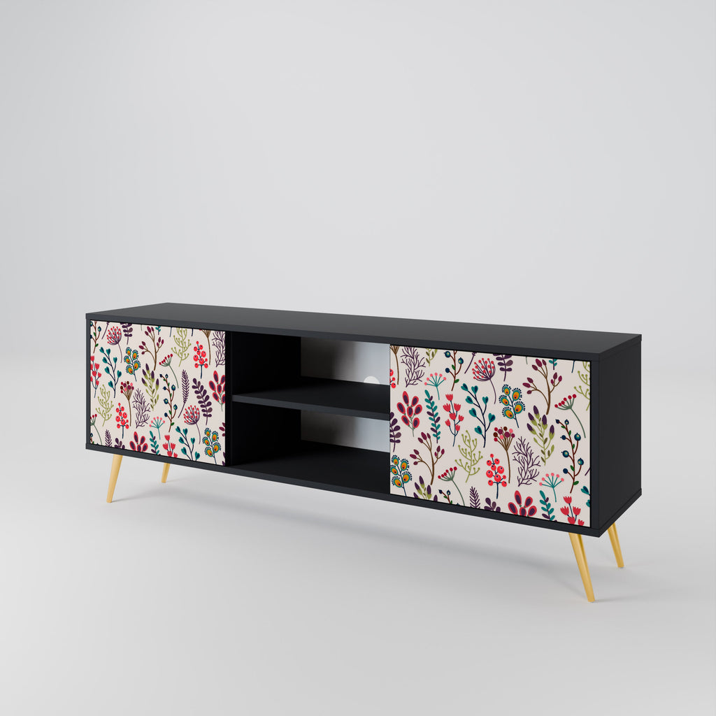 AUTUMN SUNDRIES TV-Lowboard mit 2 Türen in Schwarz
