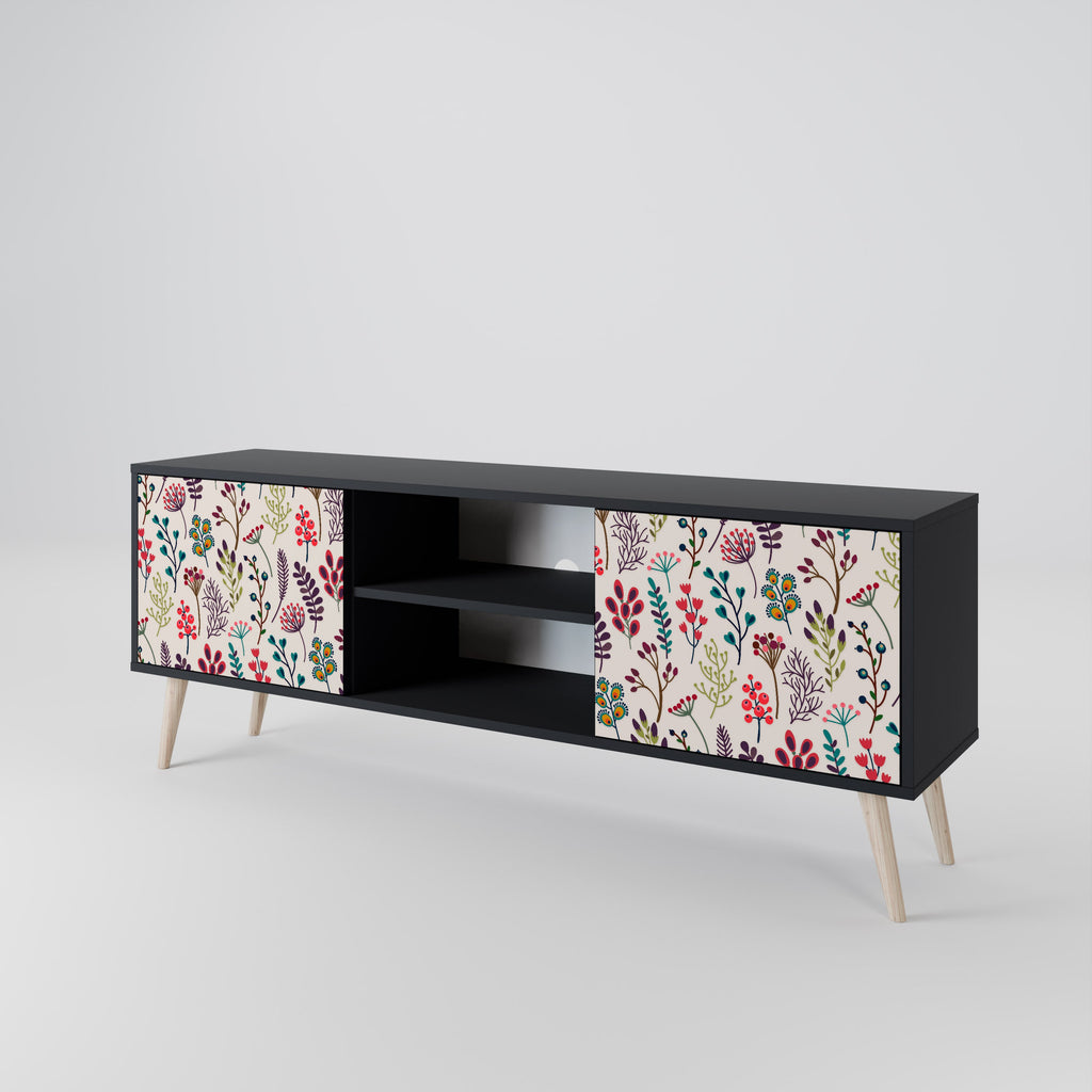 AUTUMN SUNDRIES TV-Lowboard mit 2 Türen in Schwarz