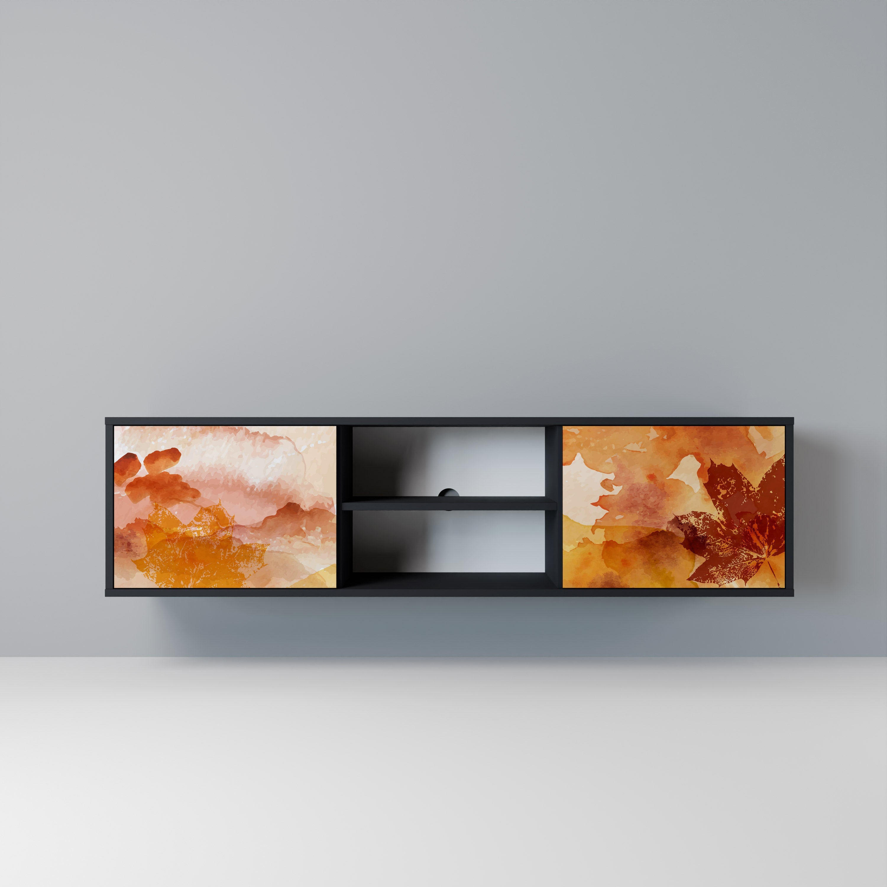 TRACES OF AUTUMN TV-Lowboard mit 2 Türen in Schwarz