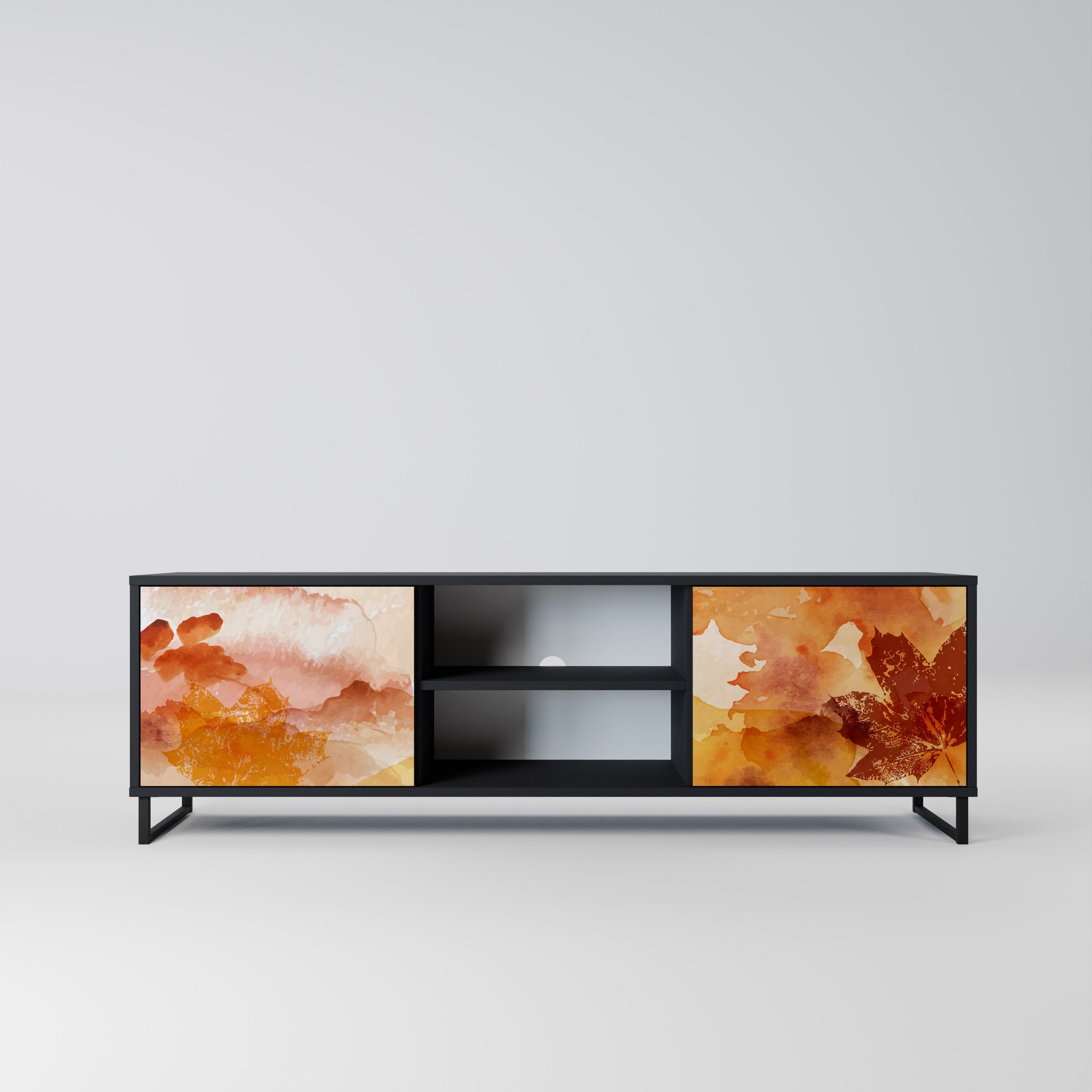 TRACES OF AUTUMN TV-Lowboard mit 2 Türen in Schwarz